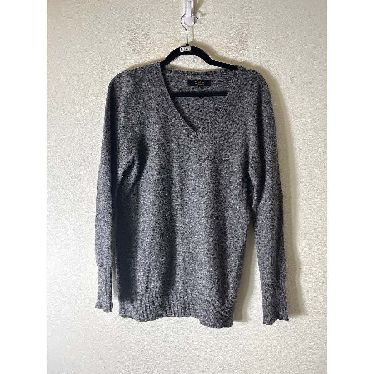 Alex Marie Gray Cashmere Pullover Sweater Sz L
