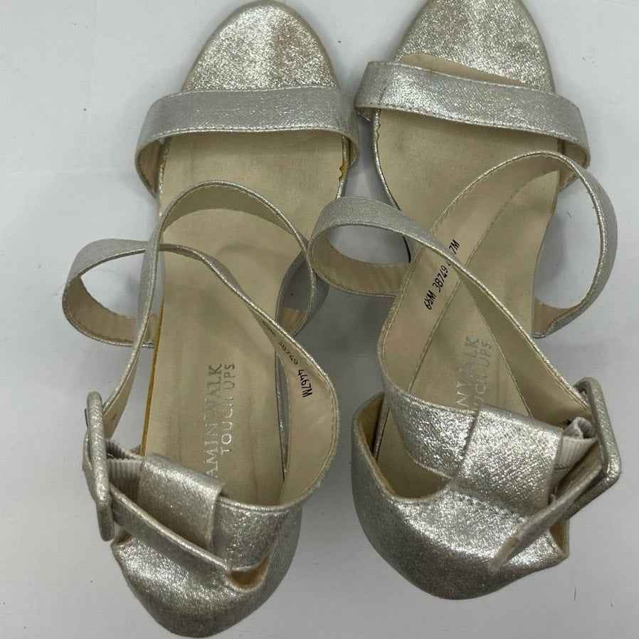 Benjamin Walk Touch Ups Silver Strappy High Heeled ShoesSz 6 1\2 M