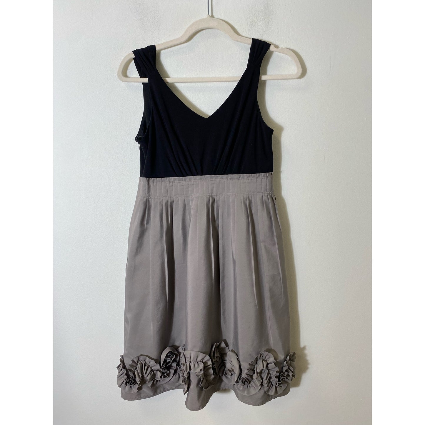 Night Way Collections Black Gray Color Block Knee Length Dress Sz 6