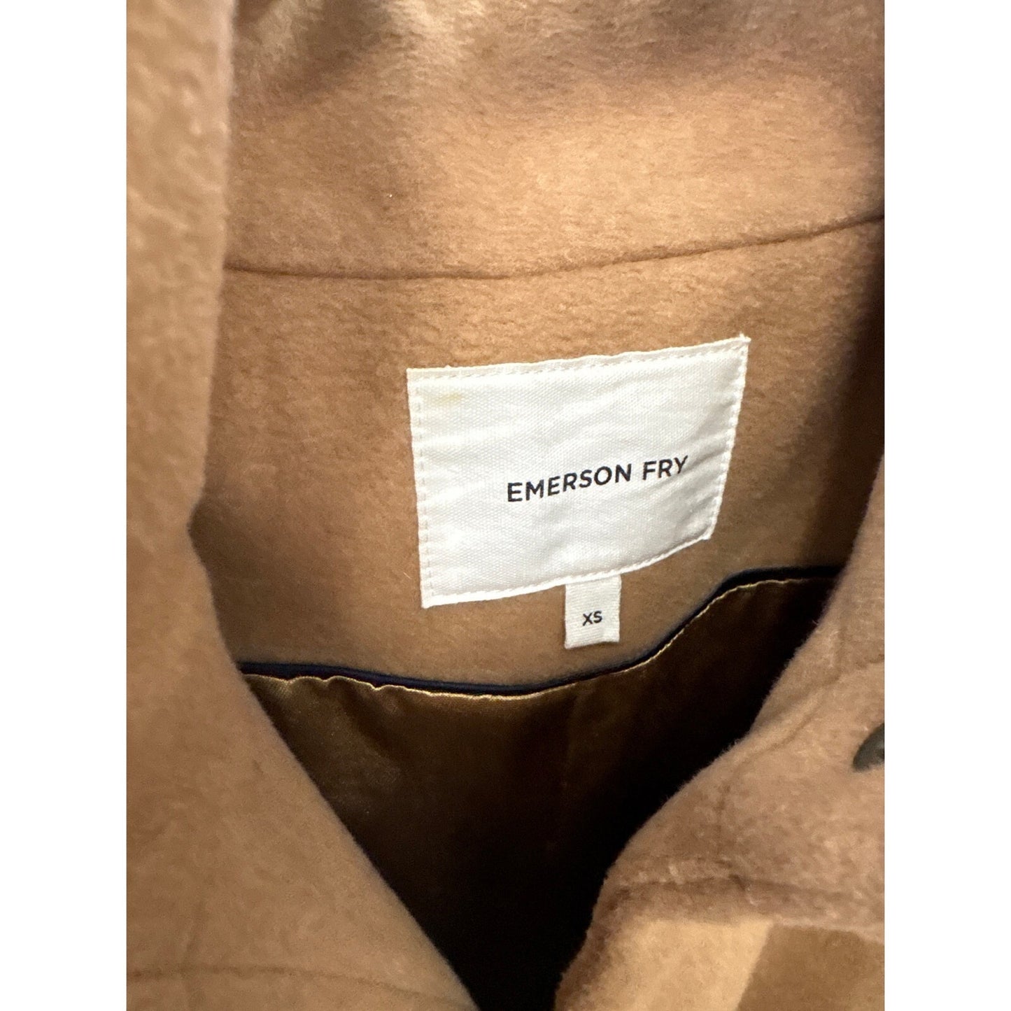 Emerson Fry Camel Colored Short Sleeve Wool Coat Sz XS