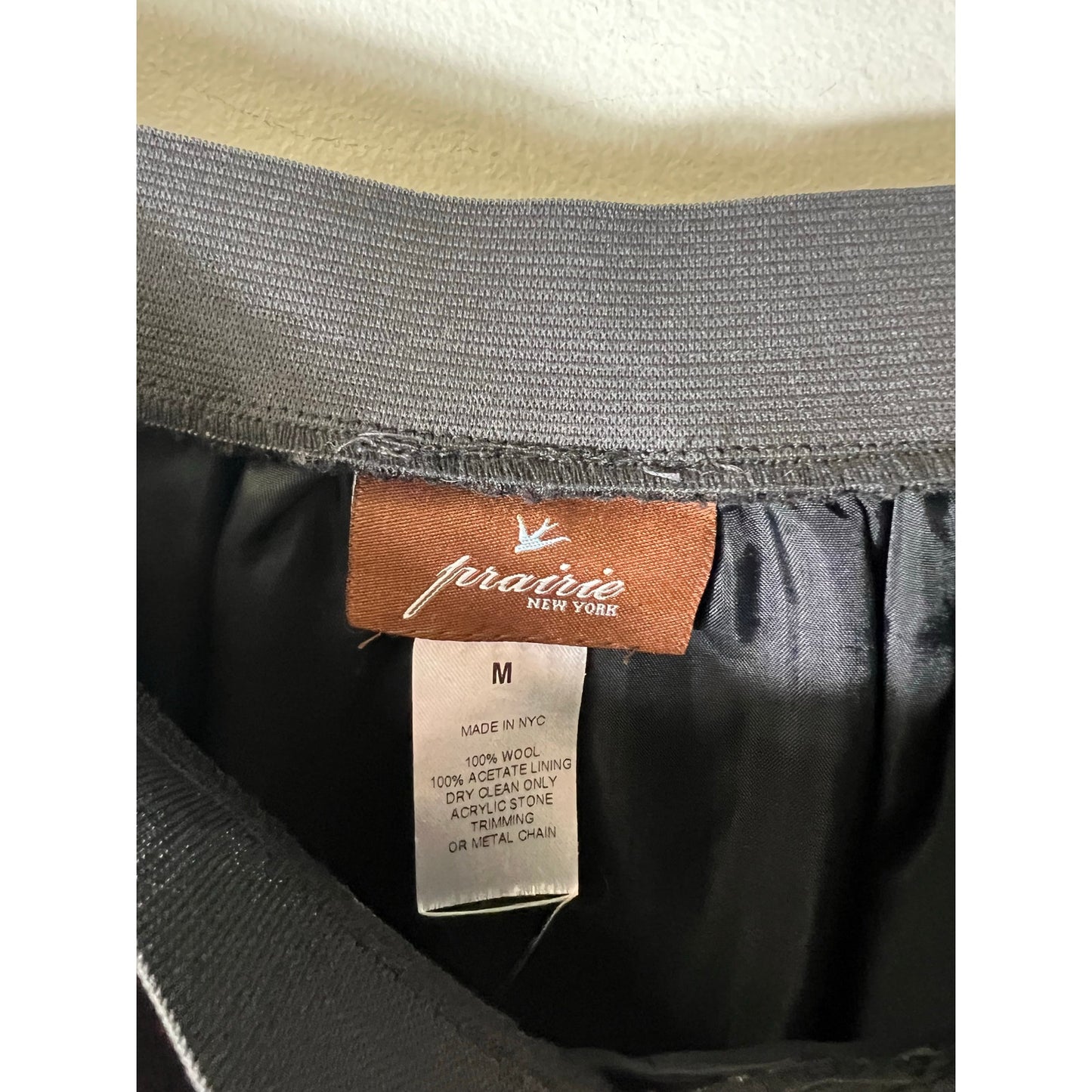 Prairie New York Dark Brown A-Line Wool Skirt Sz M