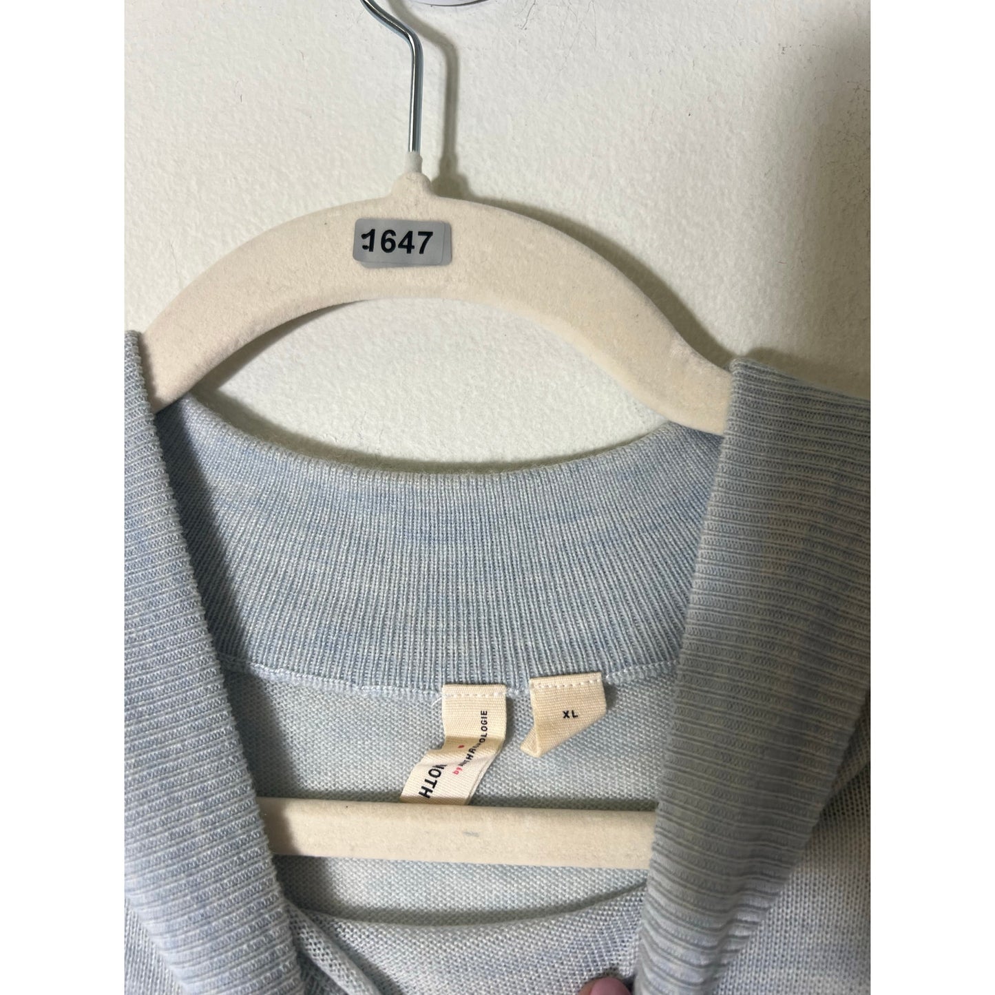 Moth Light Sky Blue Mock Neck Long Sleeve Sweater Sz XL