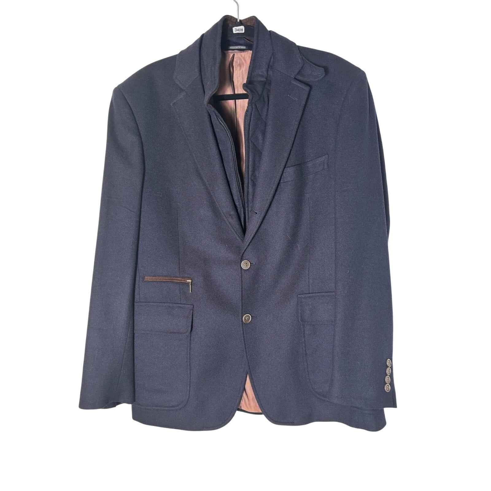 Men's Ibiza Black Wool Long Sleeve Winter Dress Coat Sz 40R