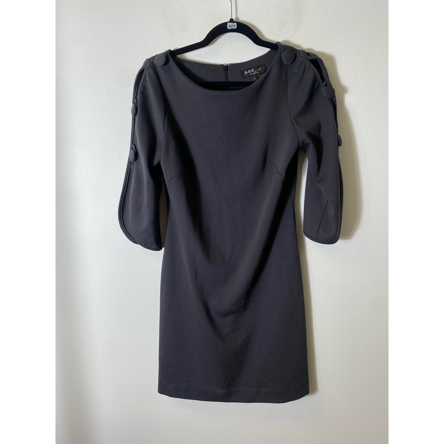 A.B.S. Collection Charcoal Black Knee Length Dress Sz P