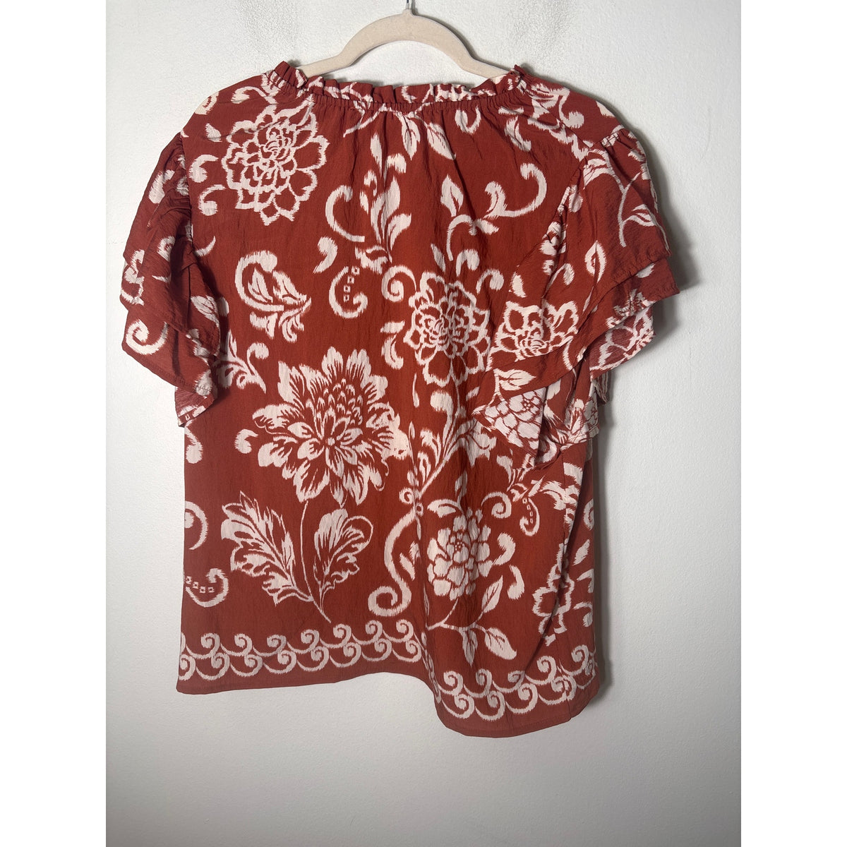 Ces Femme Brown and Cream Top sz L