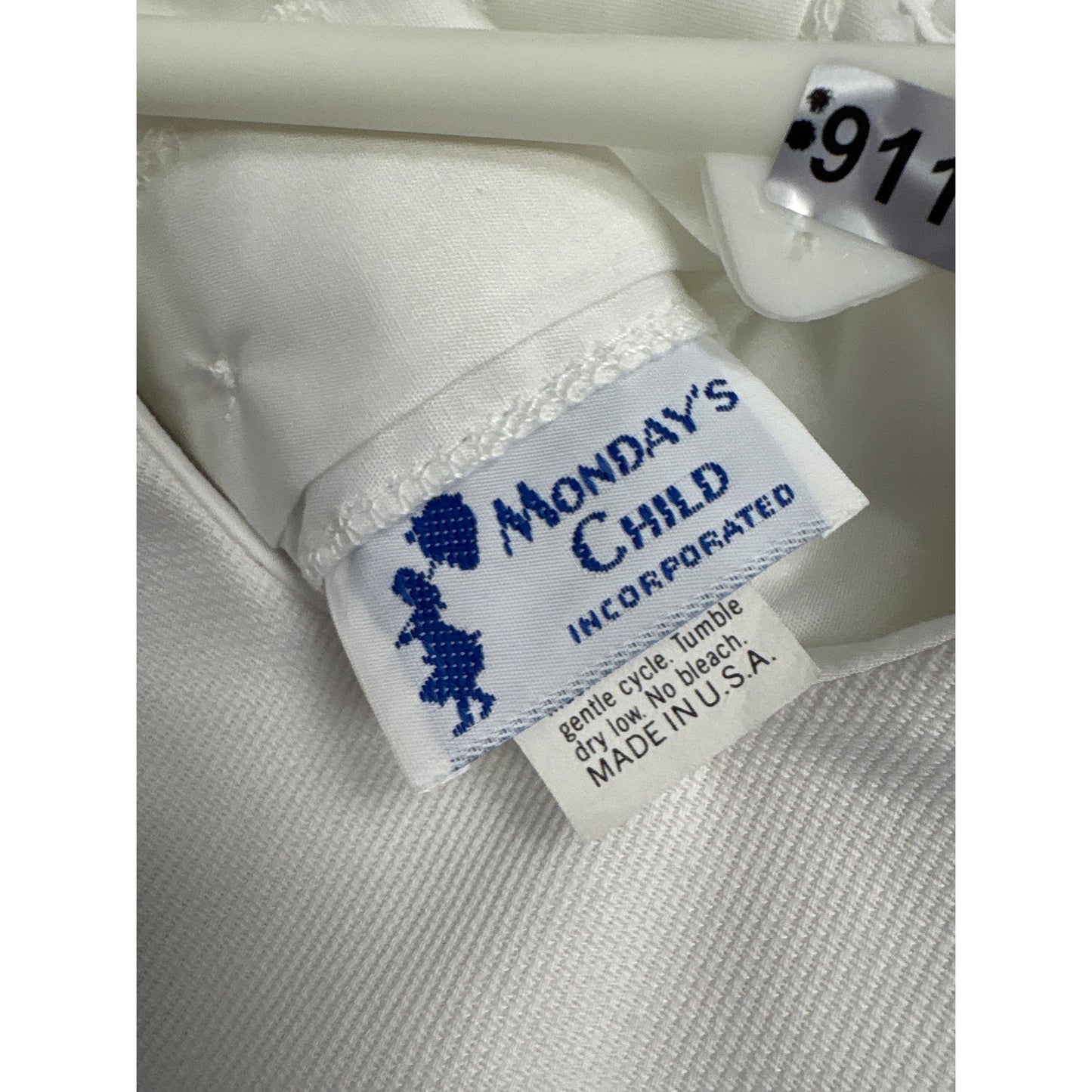 Boys Vintage Monday's Child White Top and Blue stripe button shorts set Sz 5
