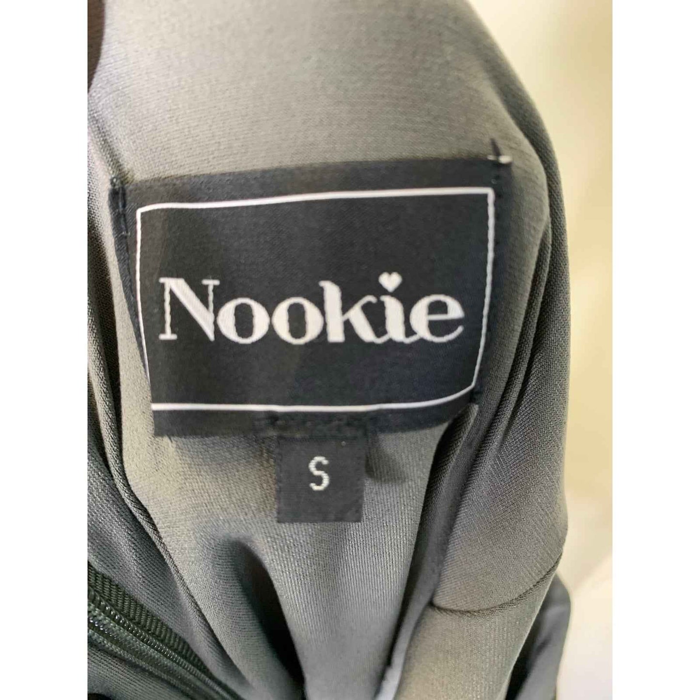 Nookie Dark Green Body Con Belted Midi Dress Sz S