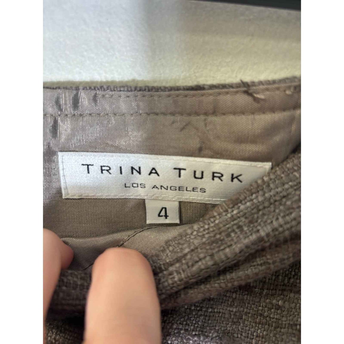 Trina Turk Brown Tweed Knee Lenth Skirt Sz 4