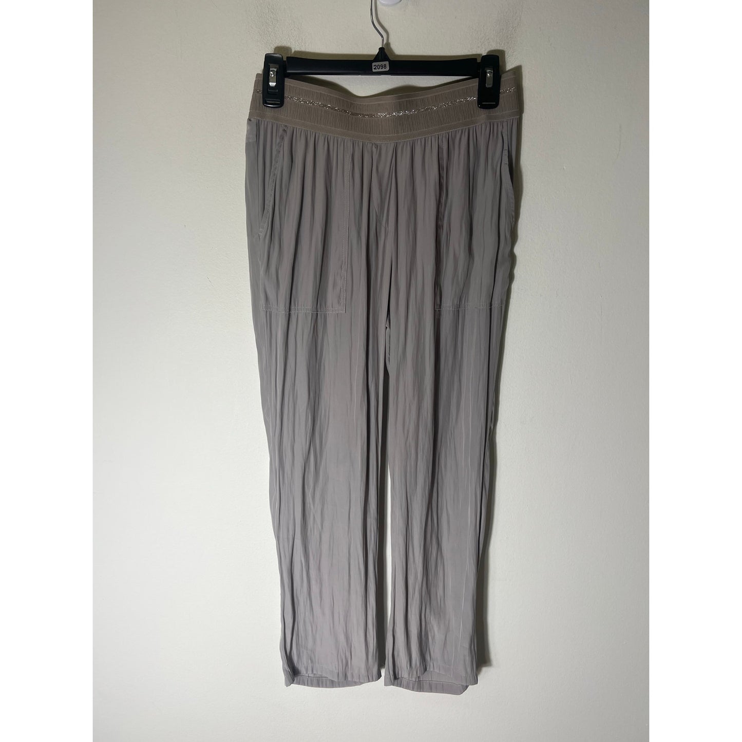Loa & Sophie New York Silky Loose Fit Gray Elastic Waist Pants Sz XS