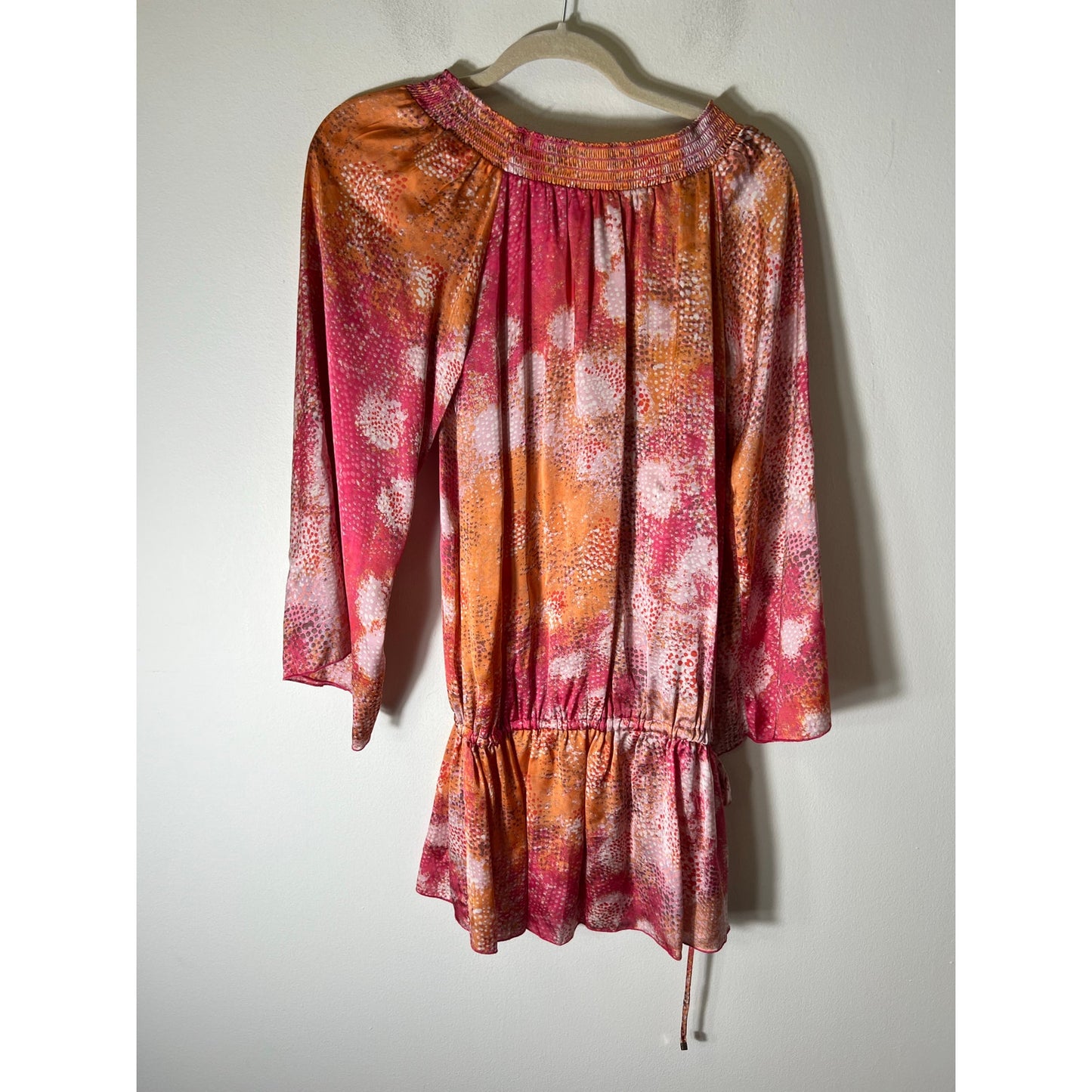 Alexis Pink Orange Long Sleeve Dress Sz S