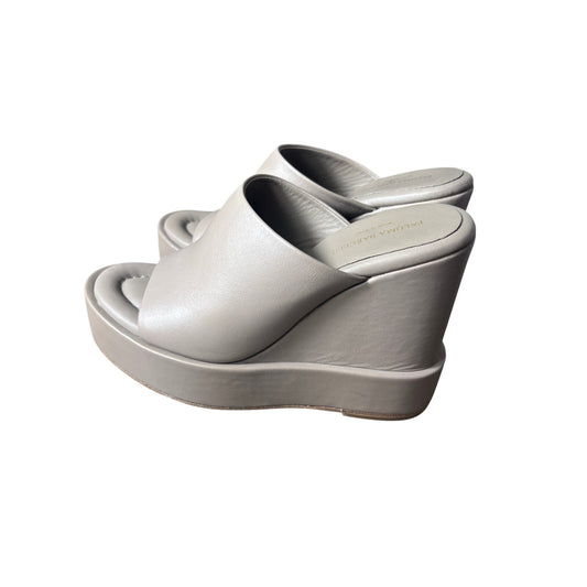 Paloma Barcelo Taupe Platform Wedge Sandal Sz 37
