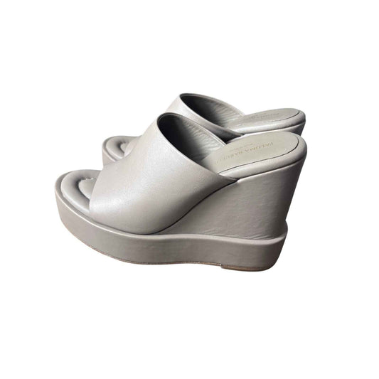 Paloma Barcelo Taupe Platform Wedge Sandal Sz 37