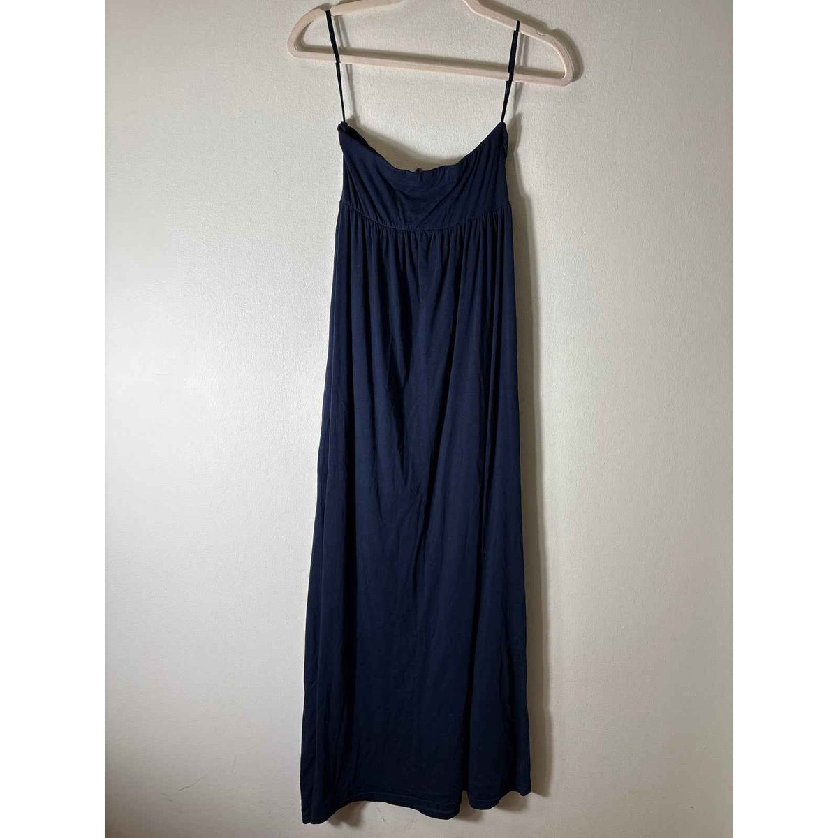 Velvet Navy Soft Cotton Strapless Maxi Dress Sz Petite