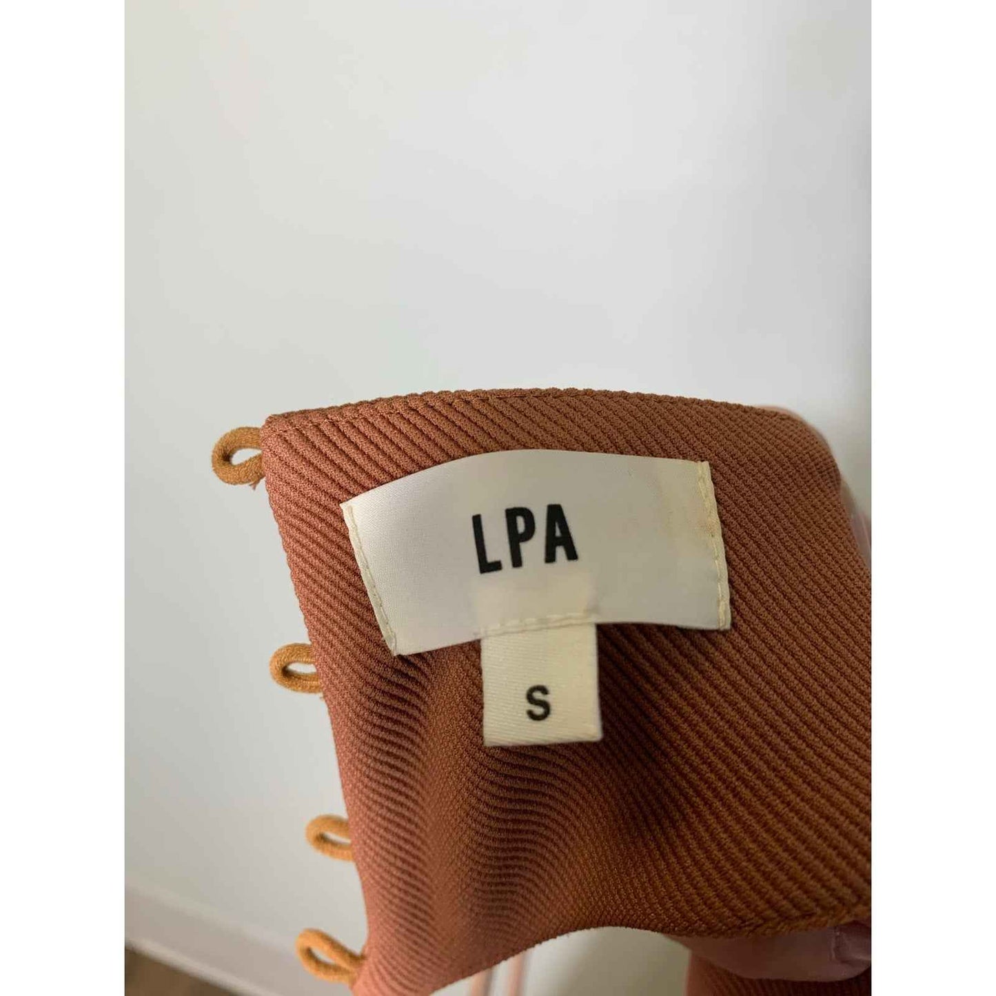 LPA Rusty Brown Sleeveless Bodycon Ribbed Midi Dress Sz S