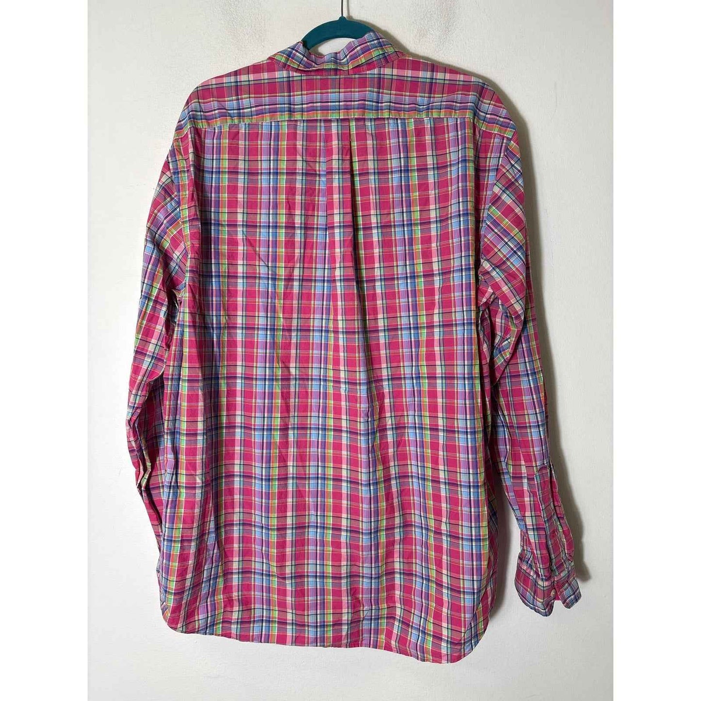 Men's Ralph Lauren Pinkish Plaid Long Sleeve Cotton Shirt Sz XXL