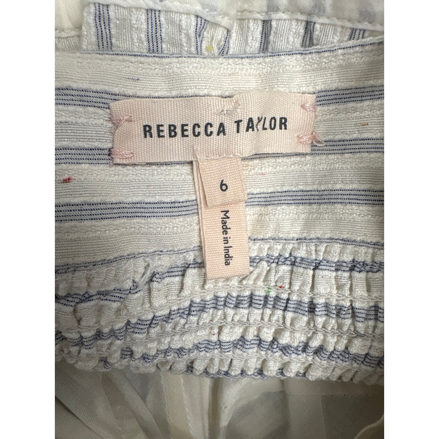 Rebecca Taylor Blue and White Spaghetti Strap Maxi Dress Sz 6