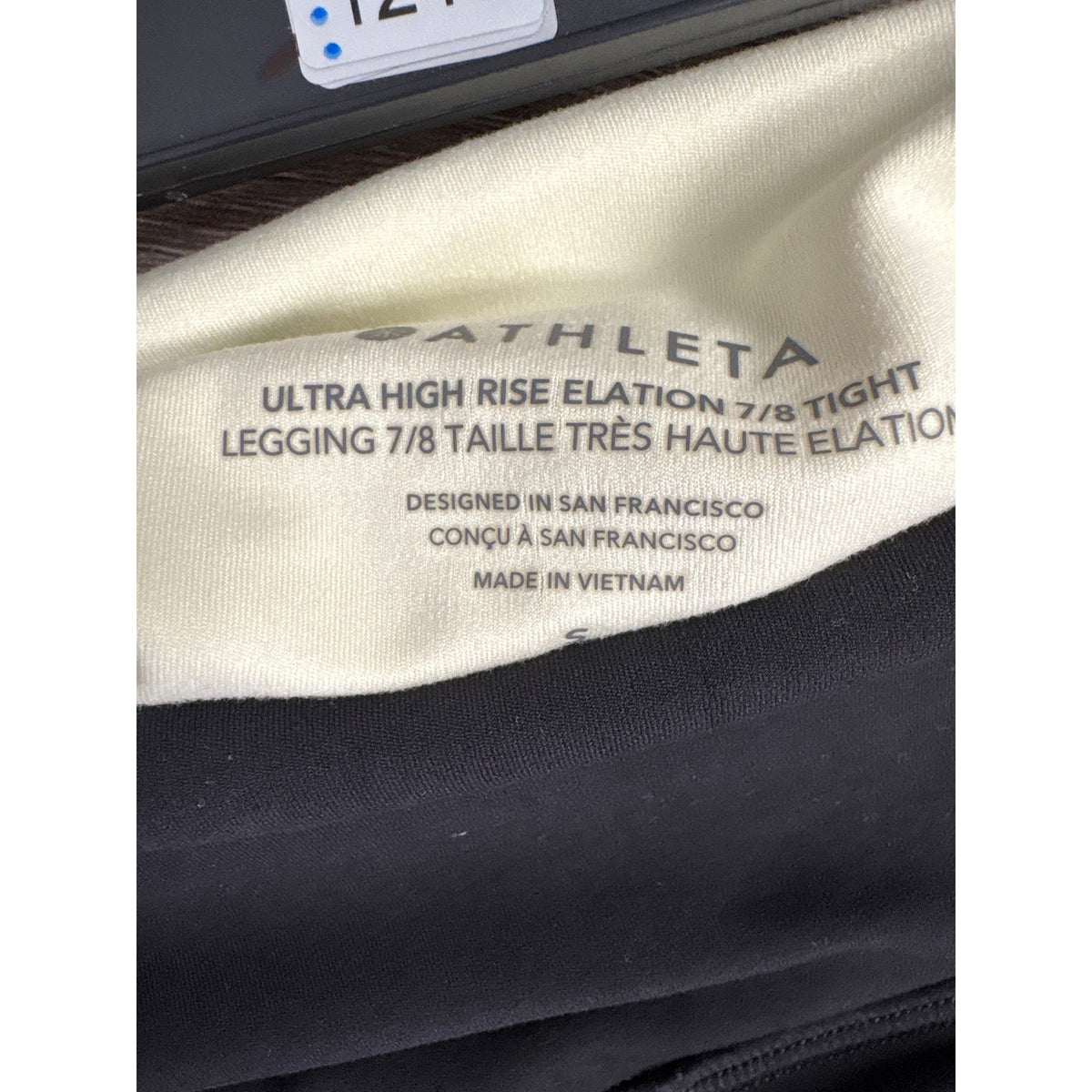 Athleta Black/Cream Ultra High Rise Elation 7/8 Tight Leggings Sz S