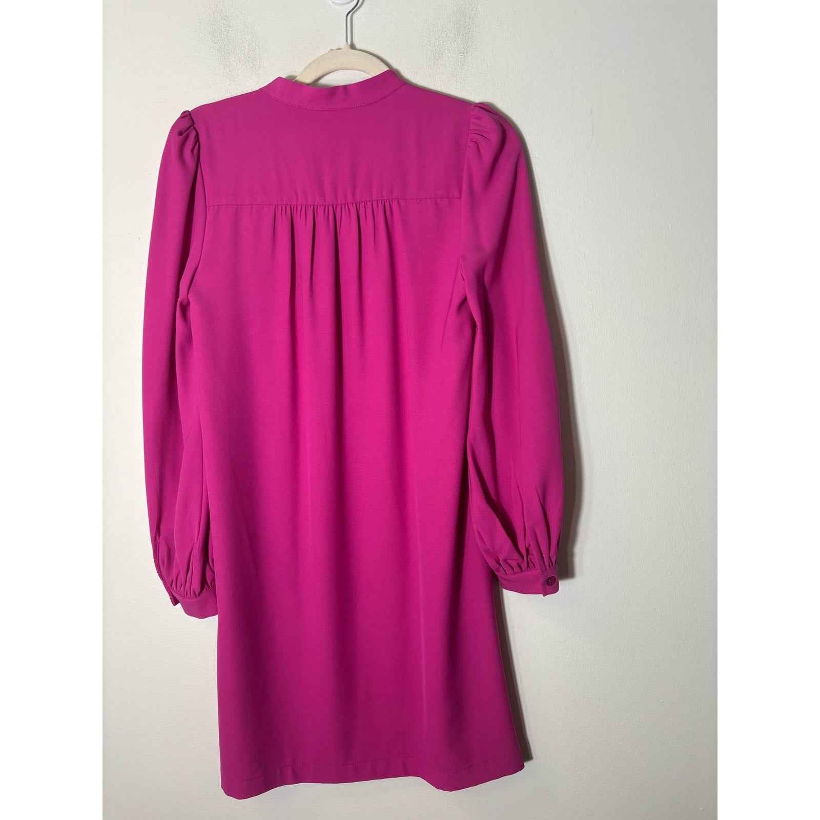 Jade by Melody Tam Bright PInk Long Sleeve Shift Dress Sz Xs