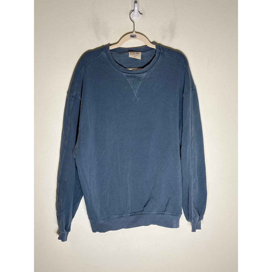 Free People Blue Pullover Vintage Style Sweatshirt Sz S