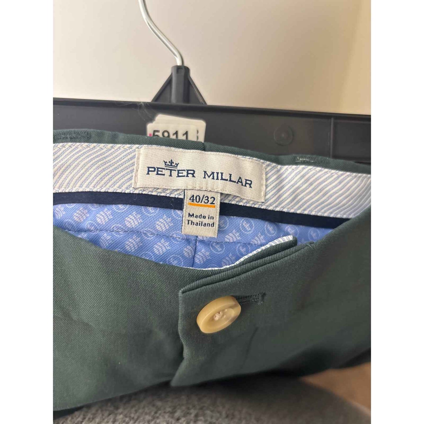 Men's Peter Millar Hunter Green Performance Pants Sz 40x32