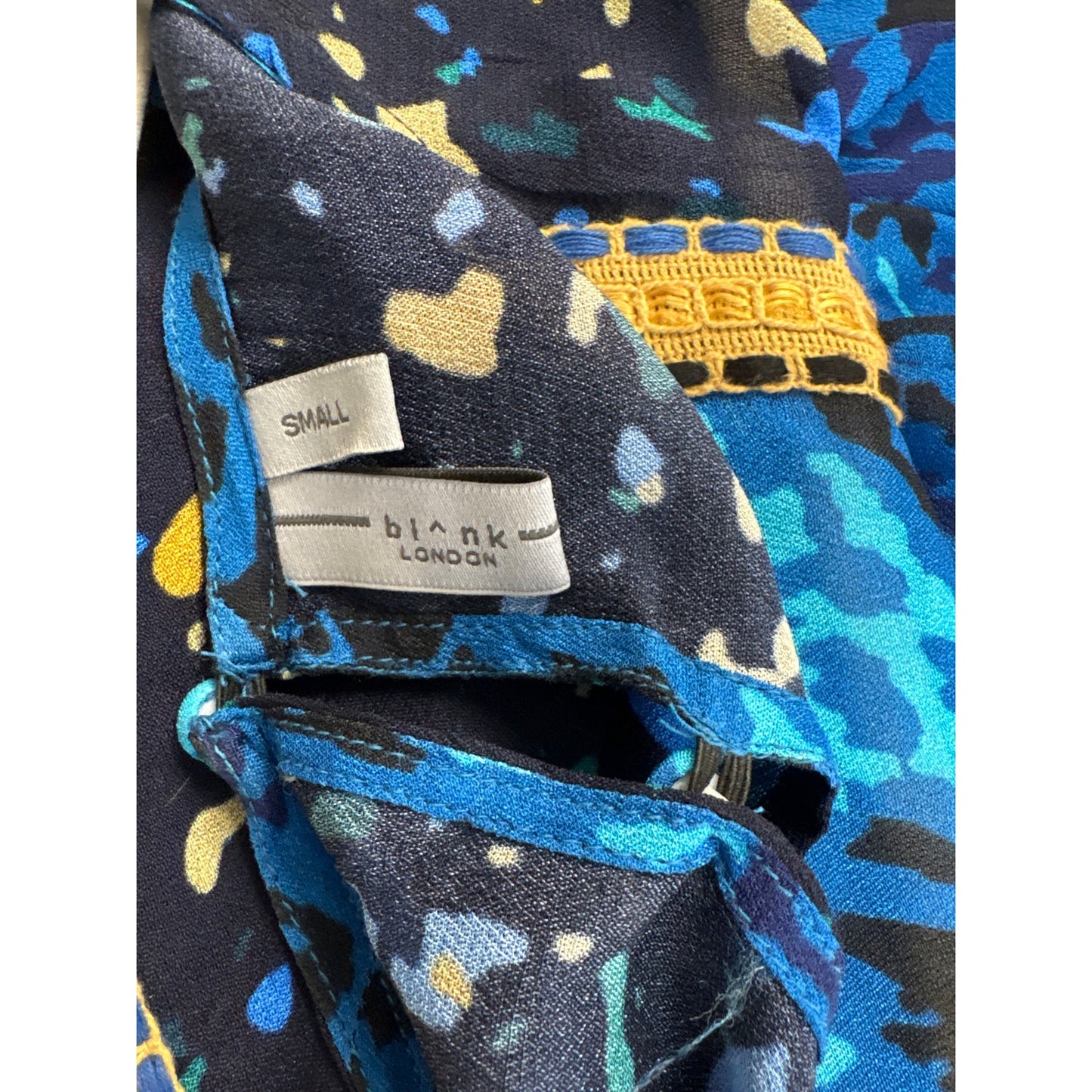 Blink London Mixed Media Sheer Blue Long Sleeve Top Sz S