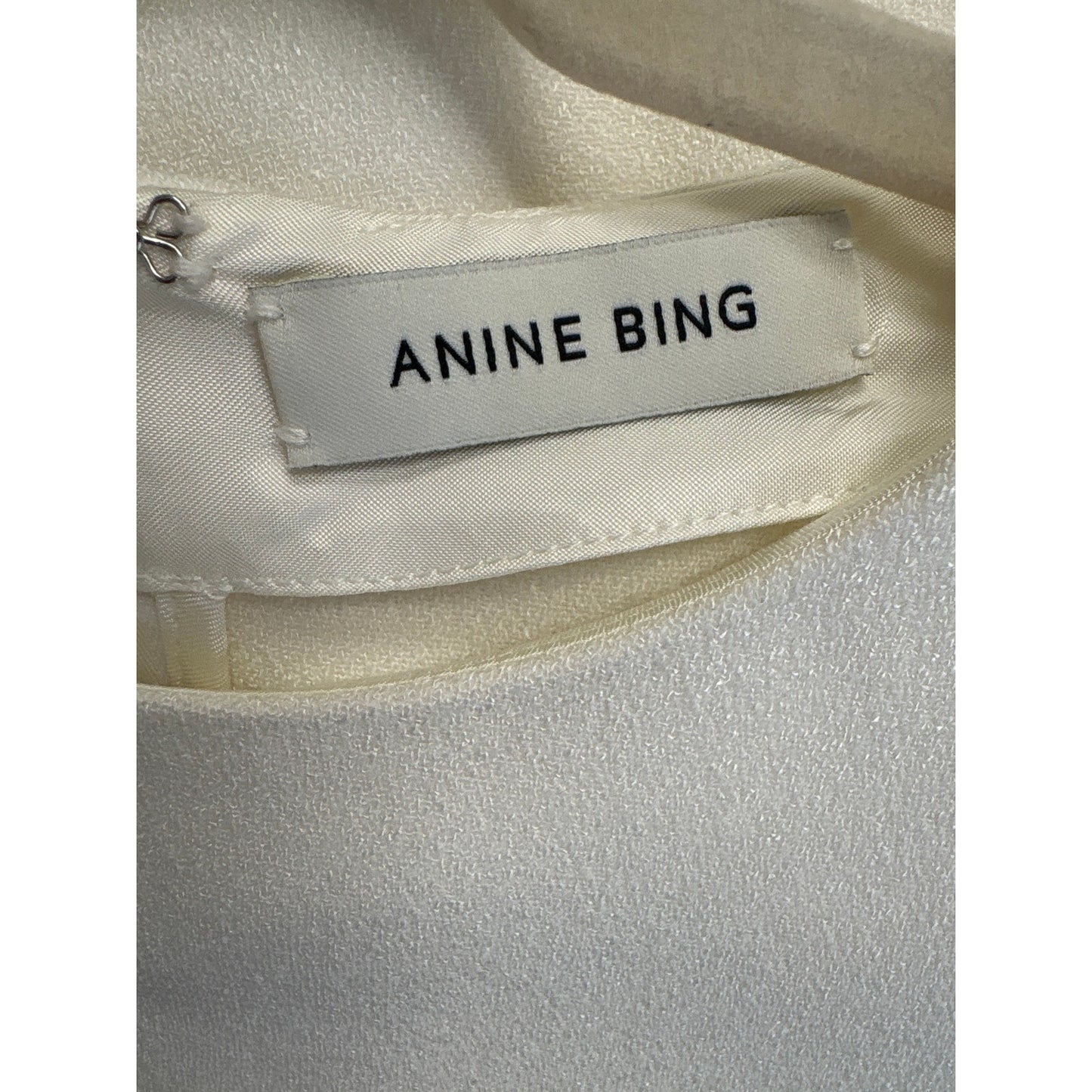 Anine Bing Cream Crepe Short Sleeve Blouse Sz XS