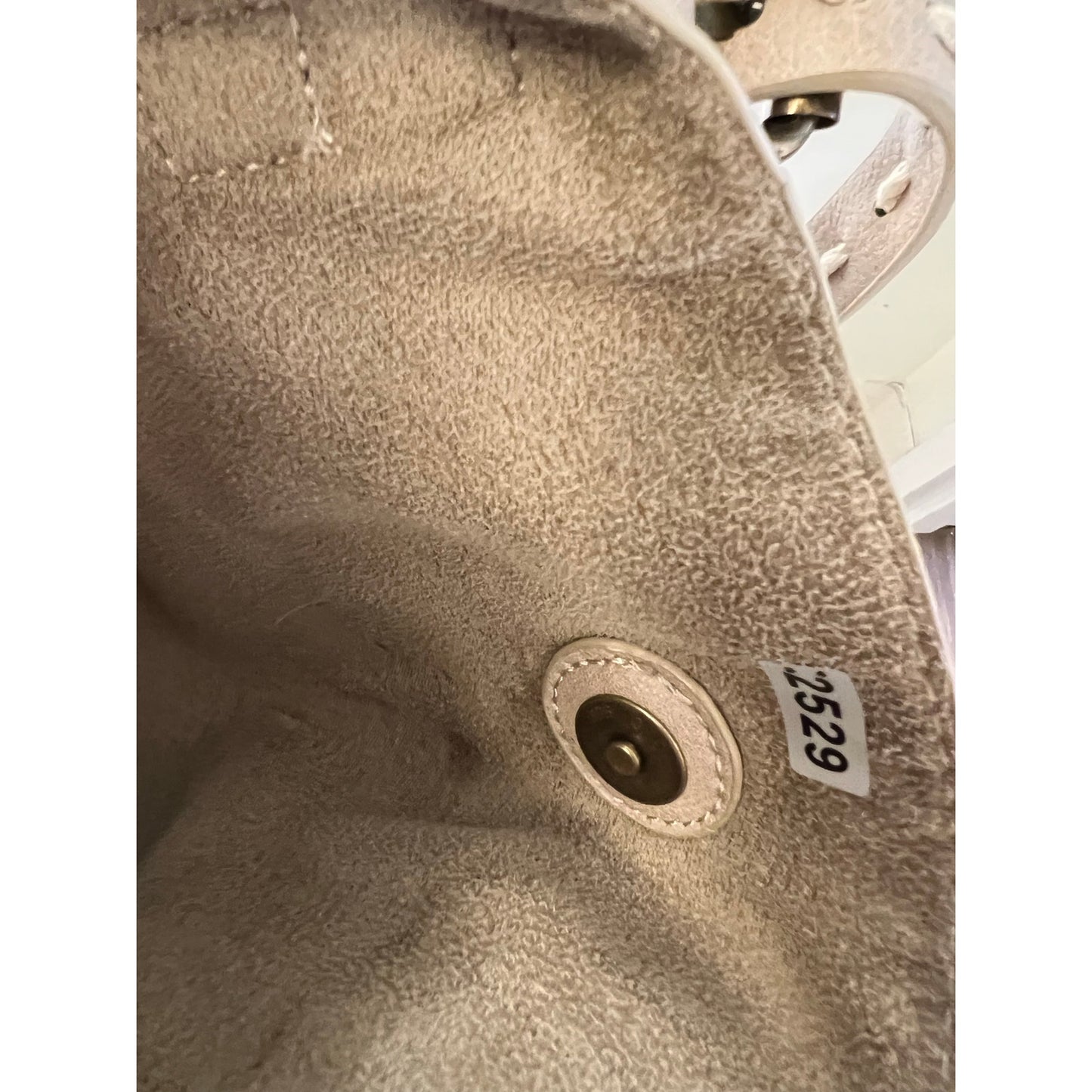Taupe Colored Leather Shoulder Bag