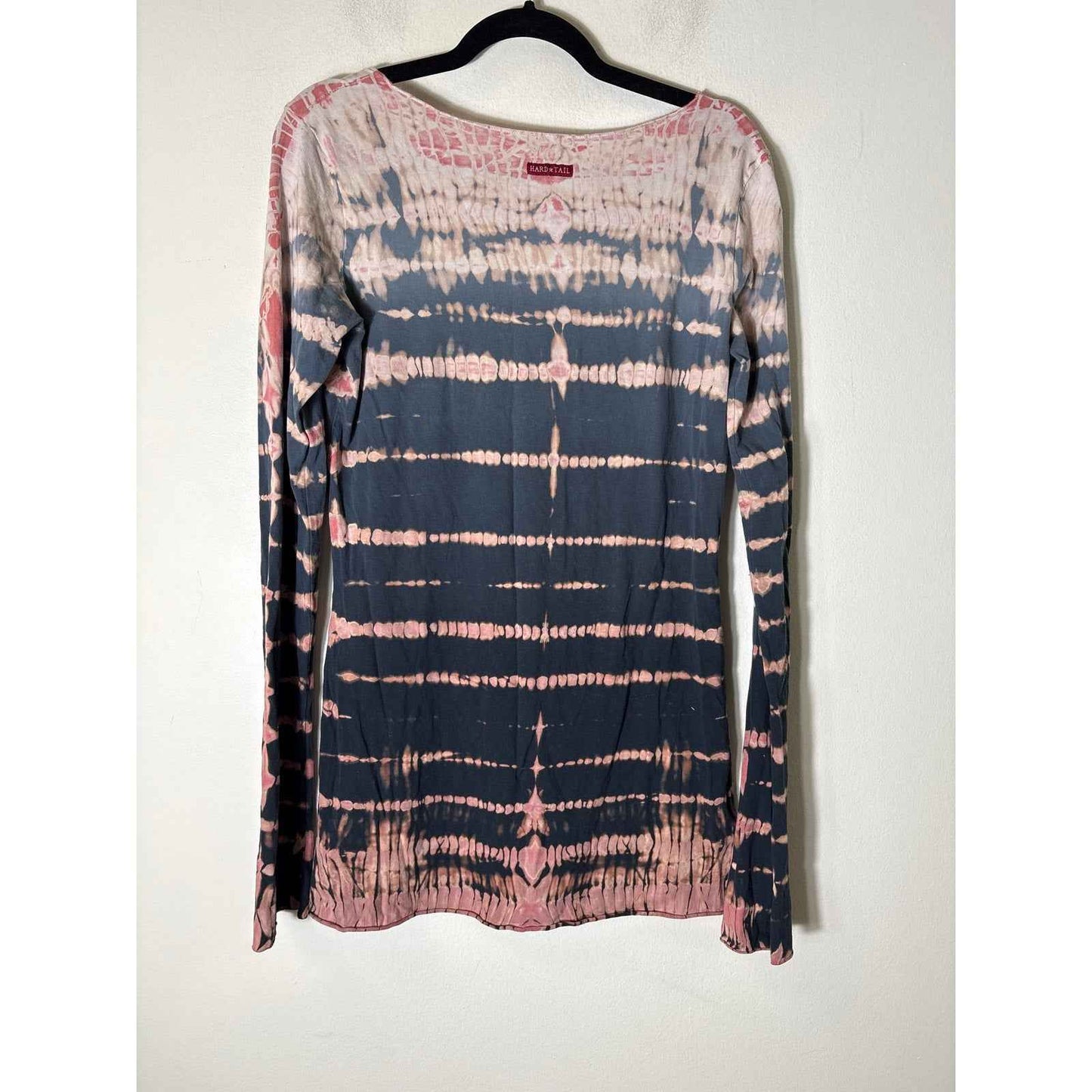Hard Tail Navy Pink Tie Dye Long Sleeve Athletic Shirt Sz L