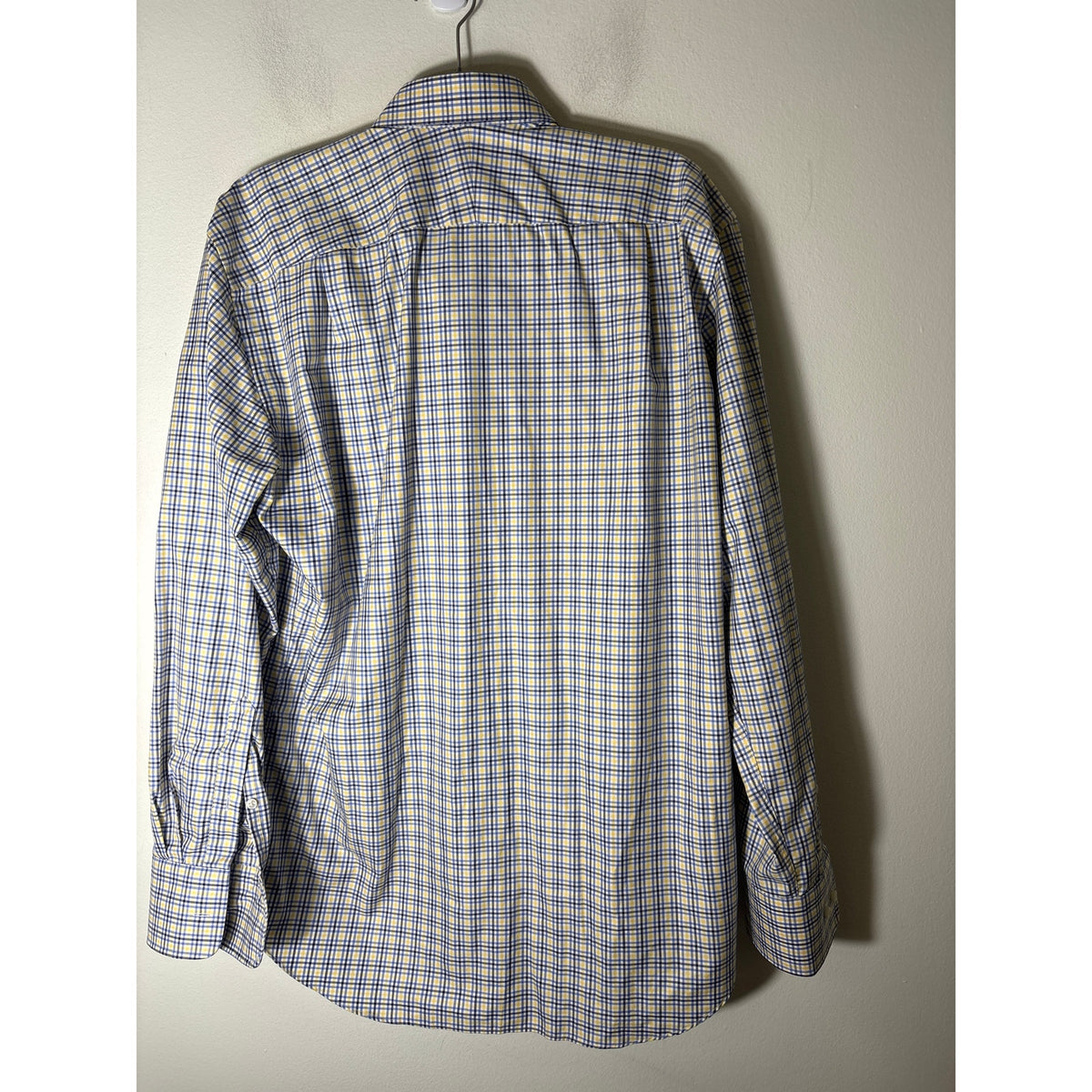 McCulley's Highslands NC Yellow and Blue Plaid Button up Shirt Sz M