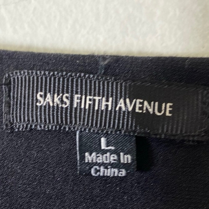 Saks Fifth Avenue Gray Black sleeveless Leopard Print Blouse Sz L