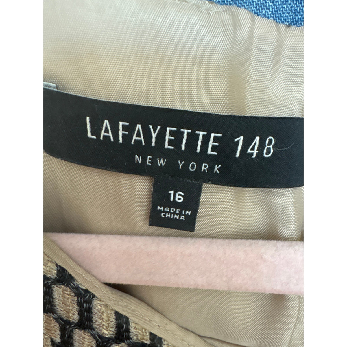 Lafayette 148 Copper and Black Textured Dress Sz 16