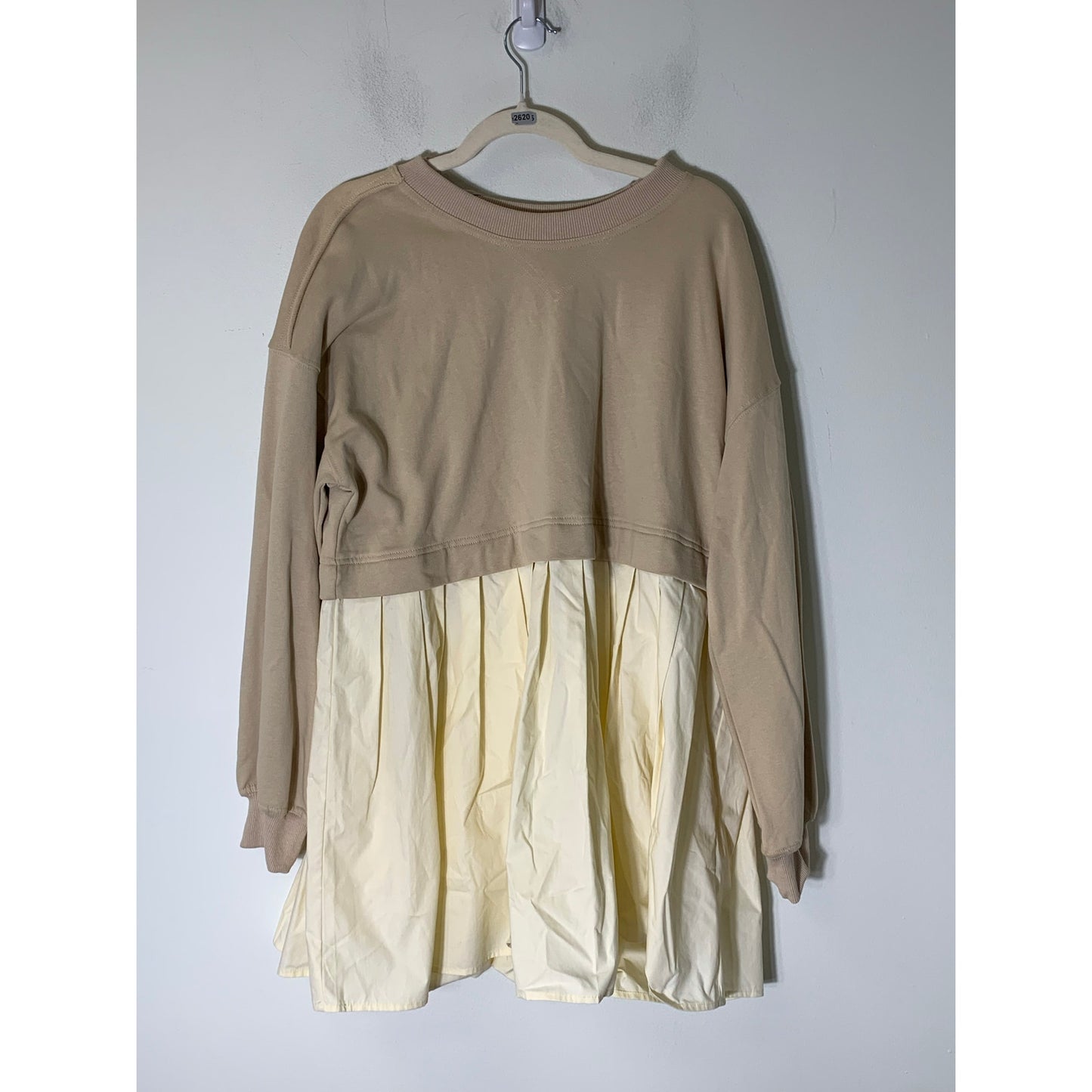 In The Beginning Butter Sweatshirt Dress Sz M/L