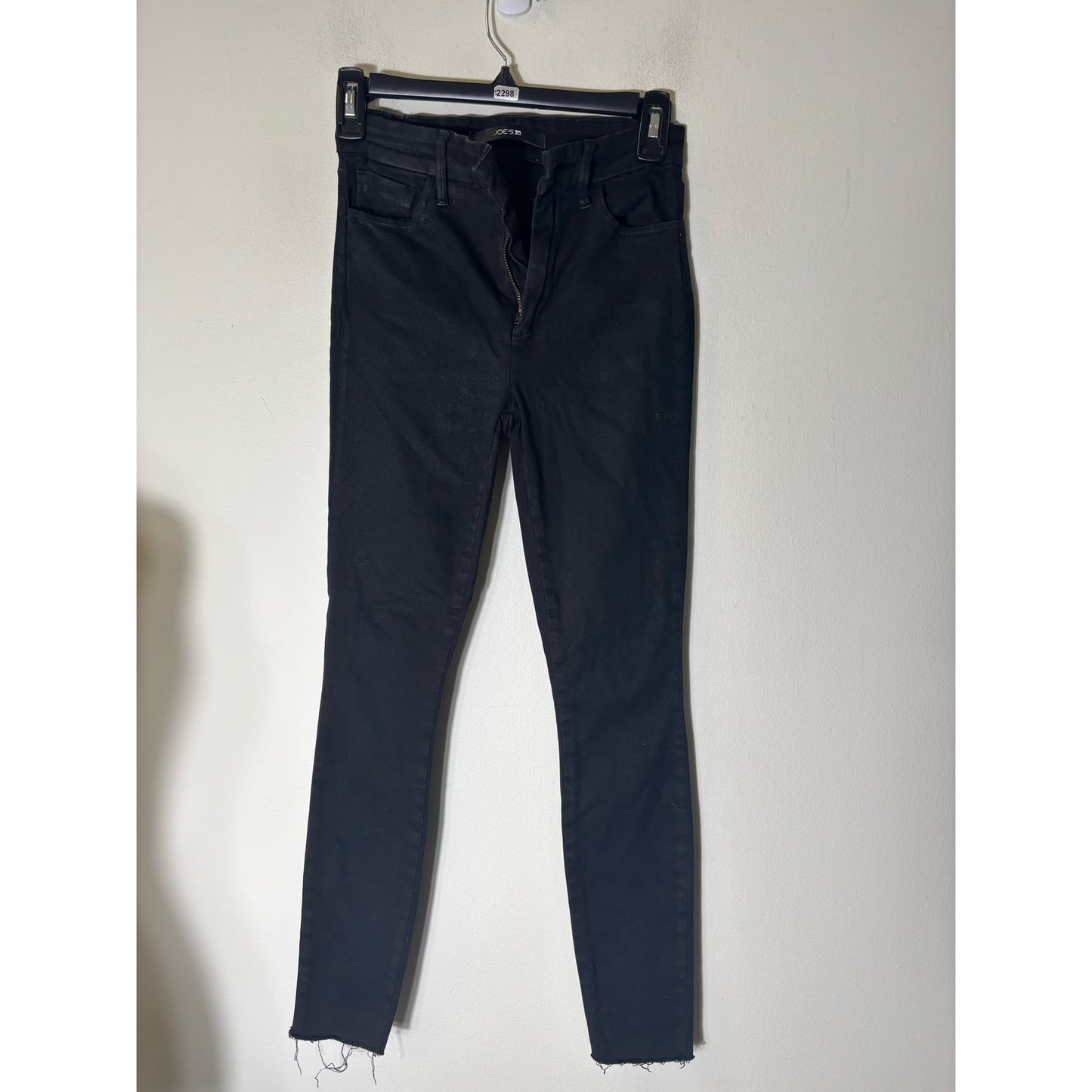 Joes Jeans Black Skinny Fit Frayed Hem Sz 24