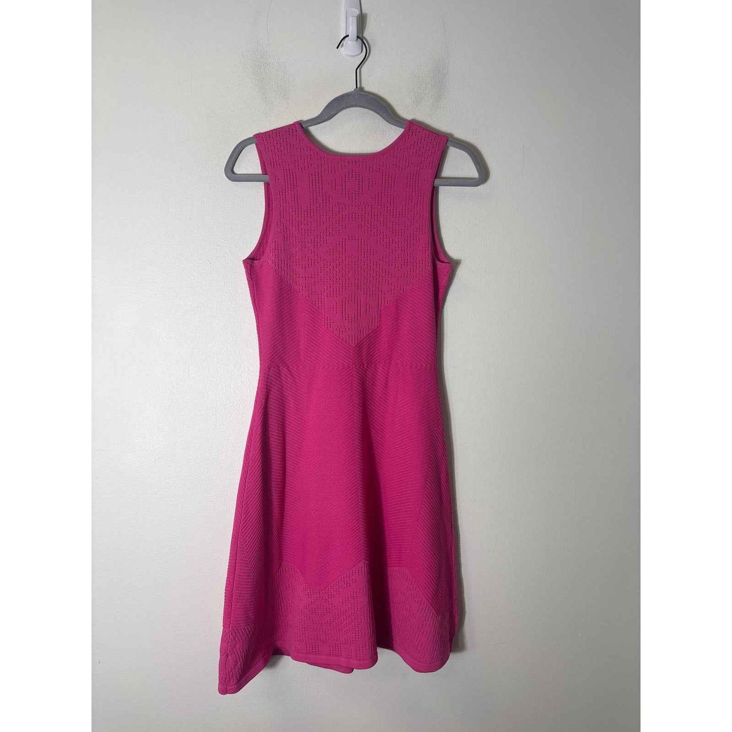 joana Baraschi Hot Pink Sleeveless Knit A-Line Midi Dress Sz M