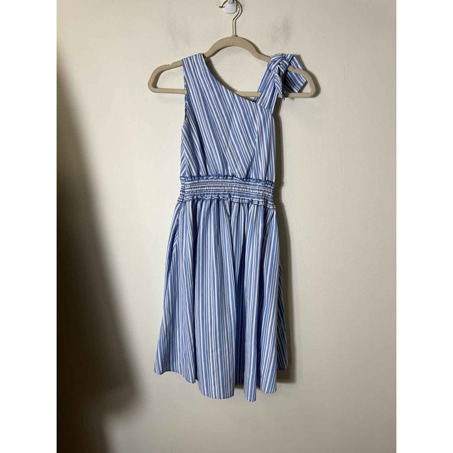 Girls Habitual Kid Blue White Striped Sundress Sz 14