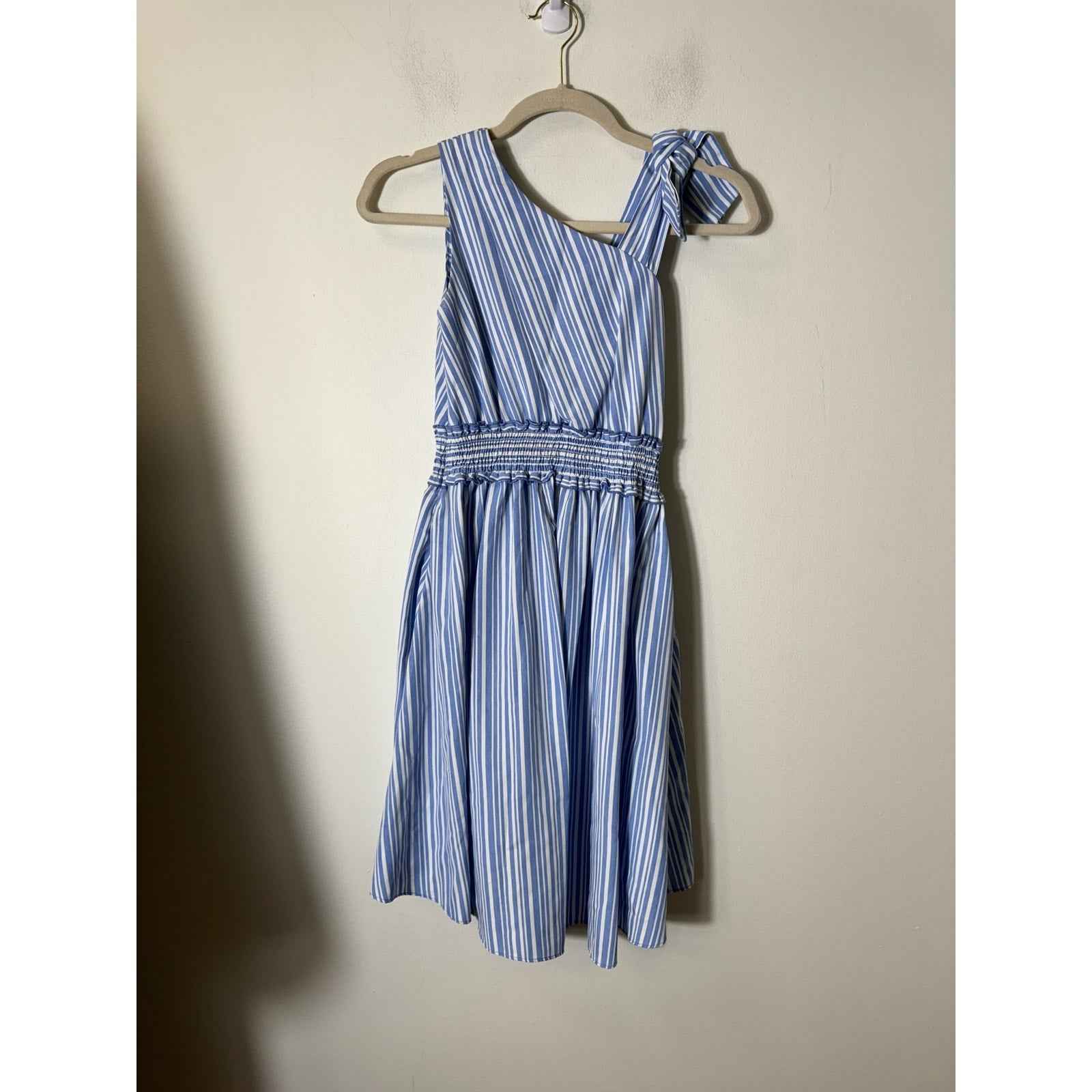 Girls Habitual Kid Blue White Striped Sundress Sz 14