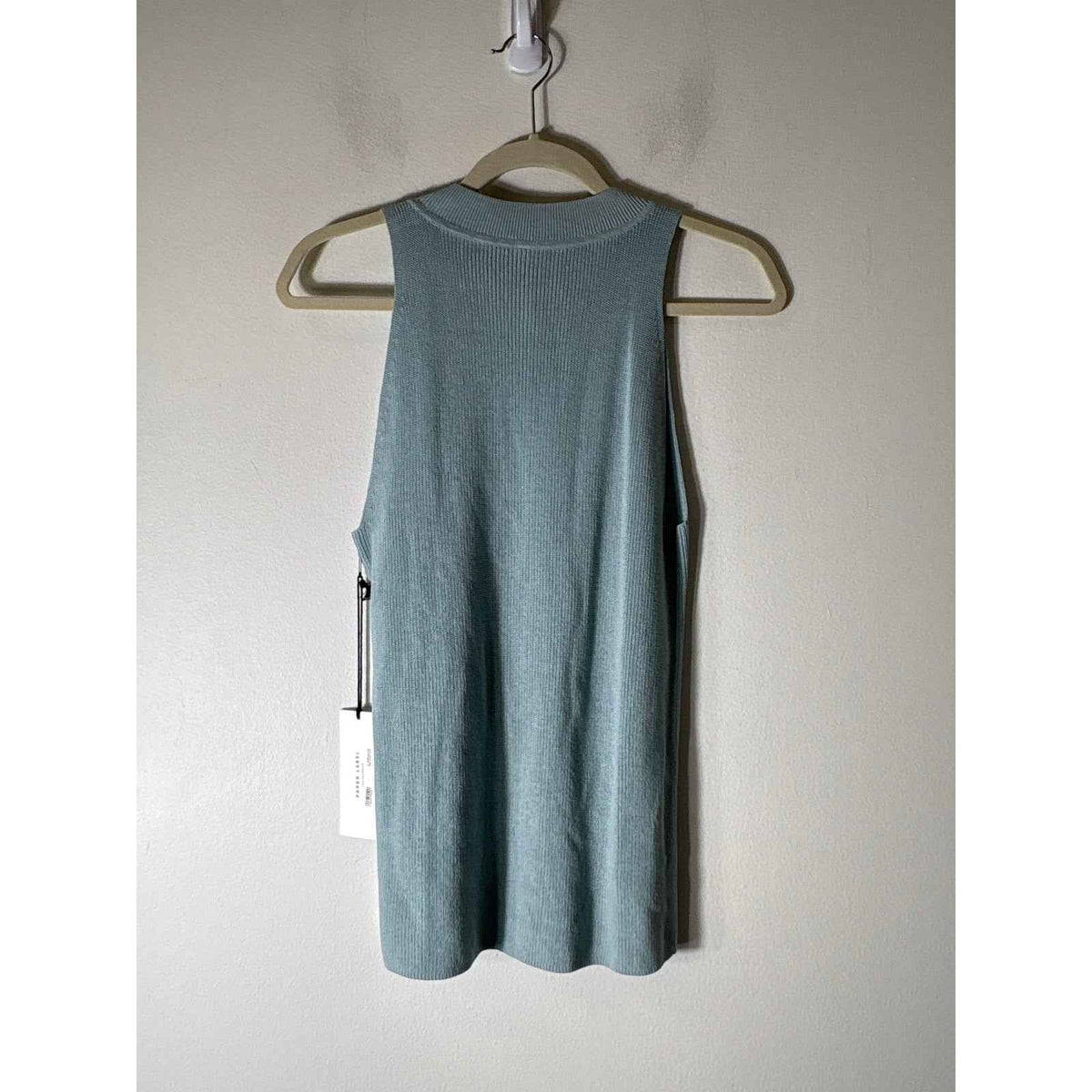 NWT Paper Label Sage Green Sleeveless Knit Sweater Sz L
