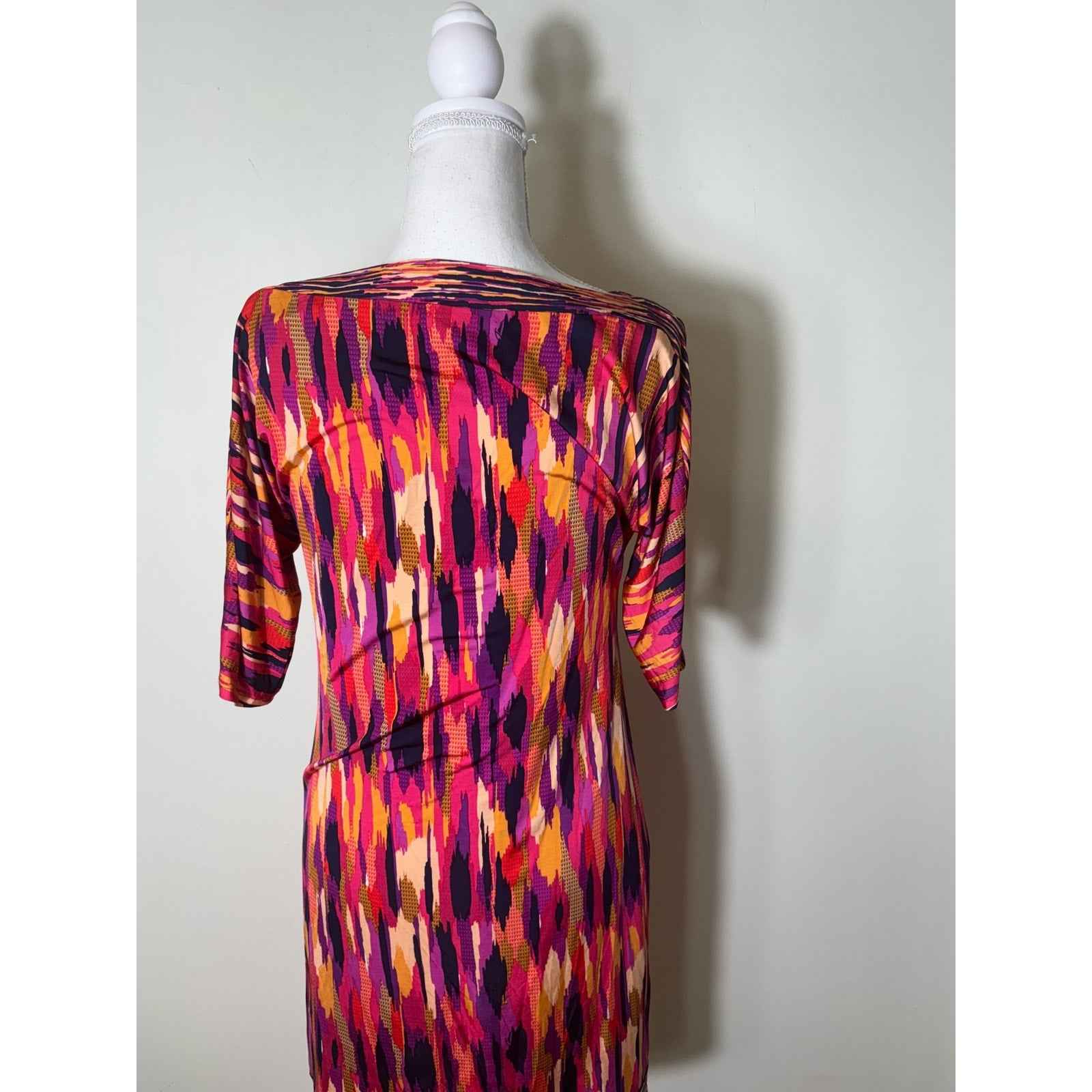 Trina Turk Multicolored Cold Shoulder Half Sleeve Knee Length Dress Sz 4