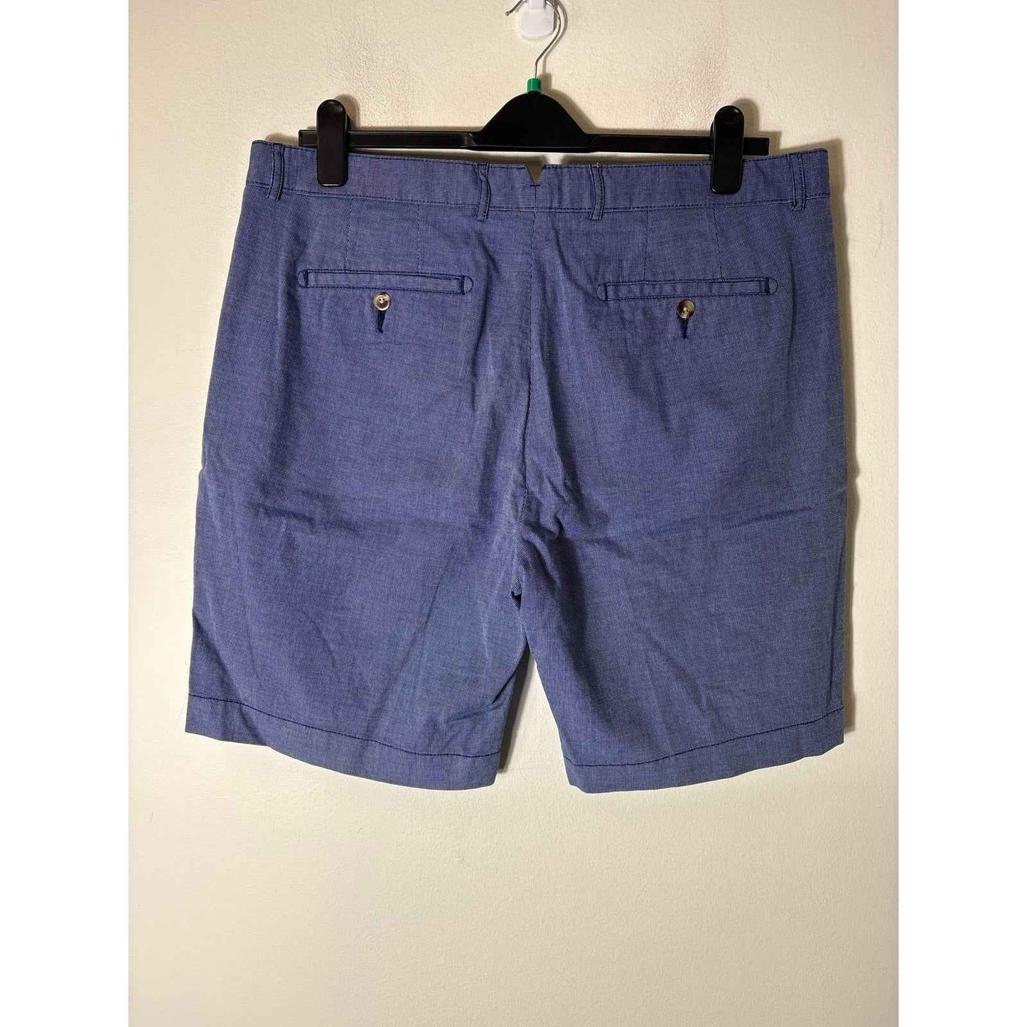 NWOT Men's Cremiux Blue and White Flat Front Cotton Shorts Sz 38