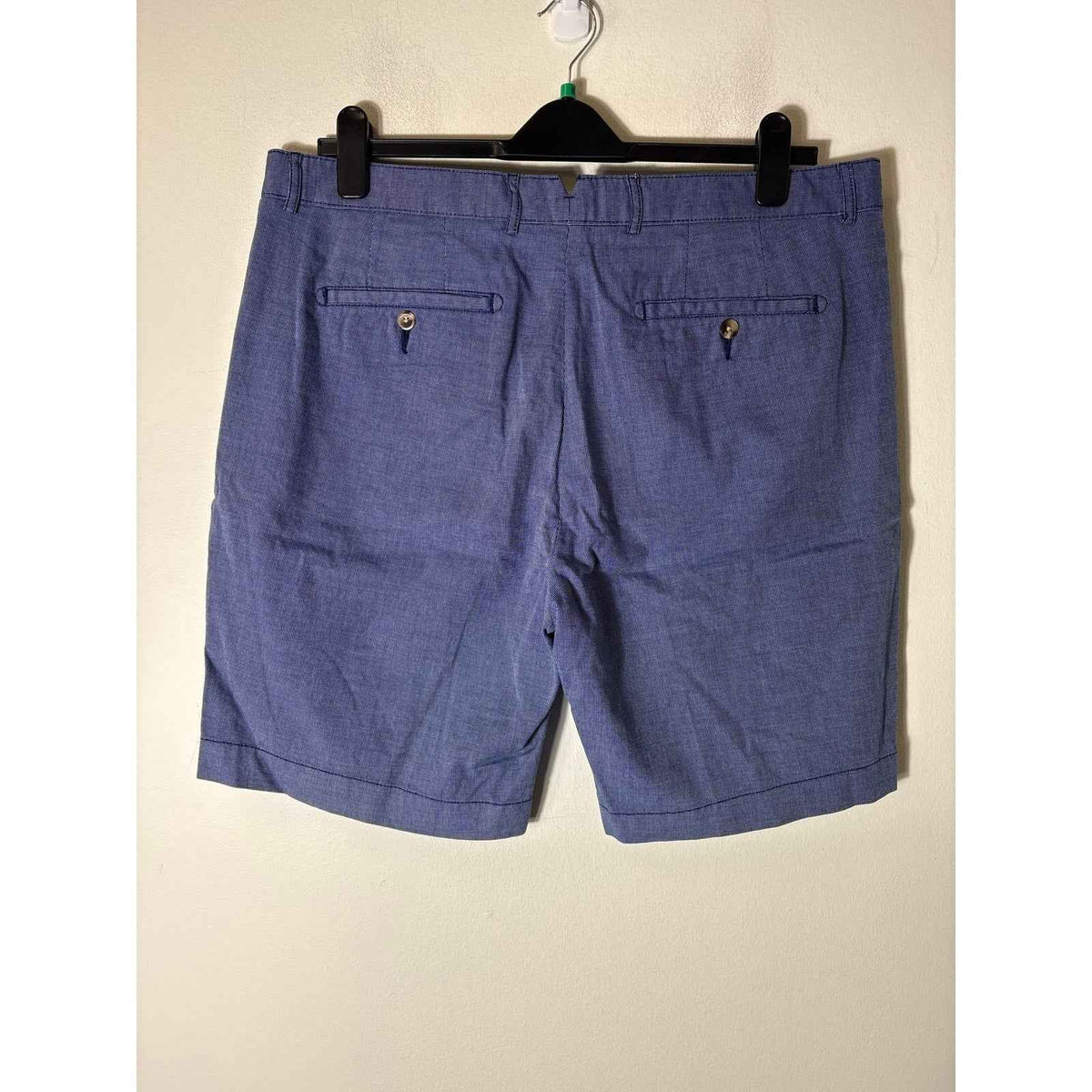 NWOT Men's Cremiux Blue and White Flat Front Cotton Shorts Sz 38