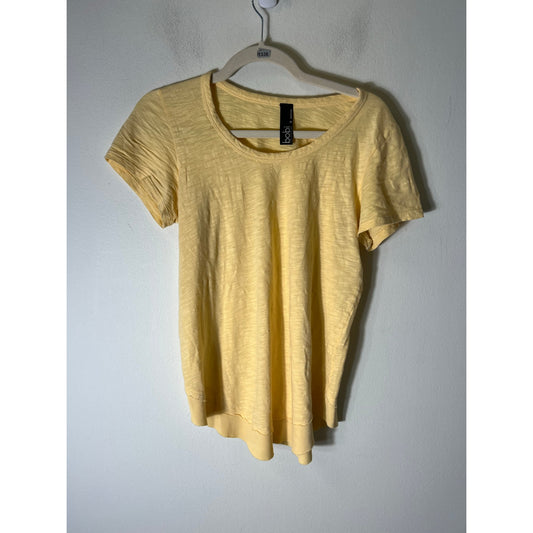 Bobi Yellow Short Sleeve Scoop Neck Tee Sz S