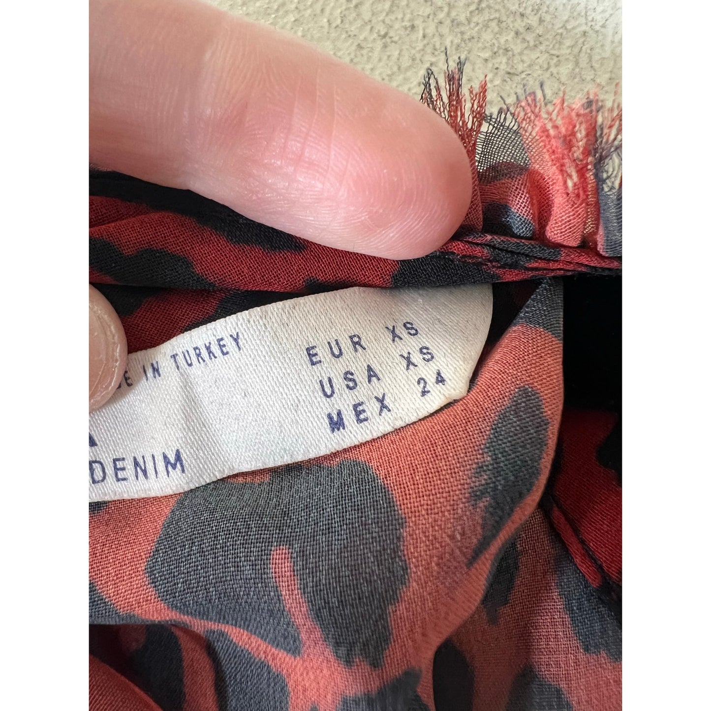 Zara Orange / Black Leopard Top sz xs