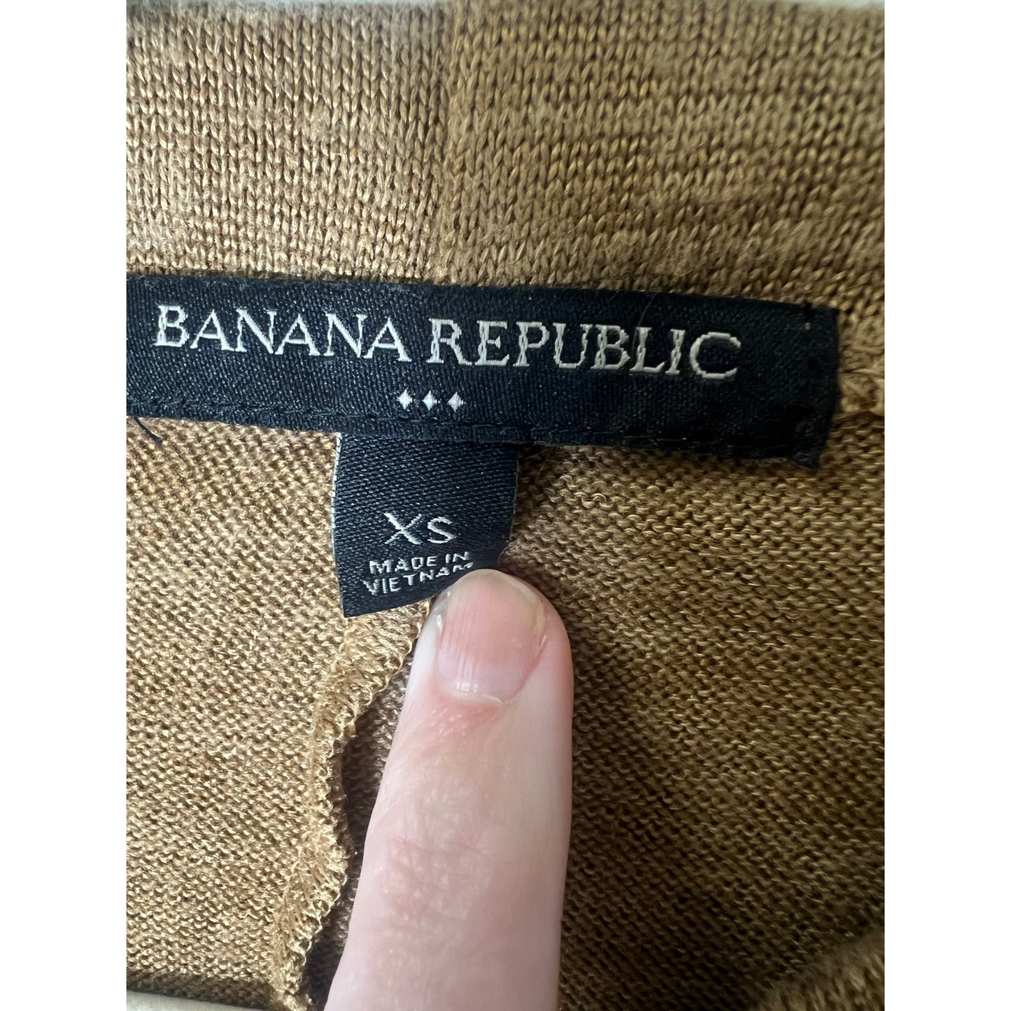 Banana Republic Brown Long Sleeve Mock Neck Knit Top Sz XS