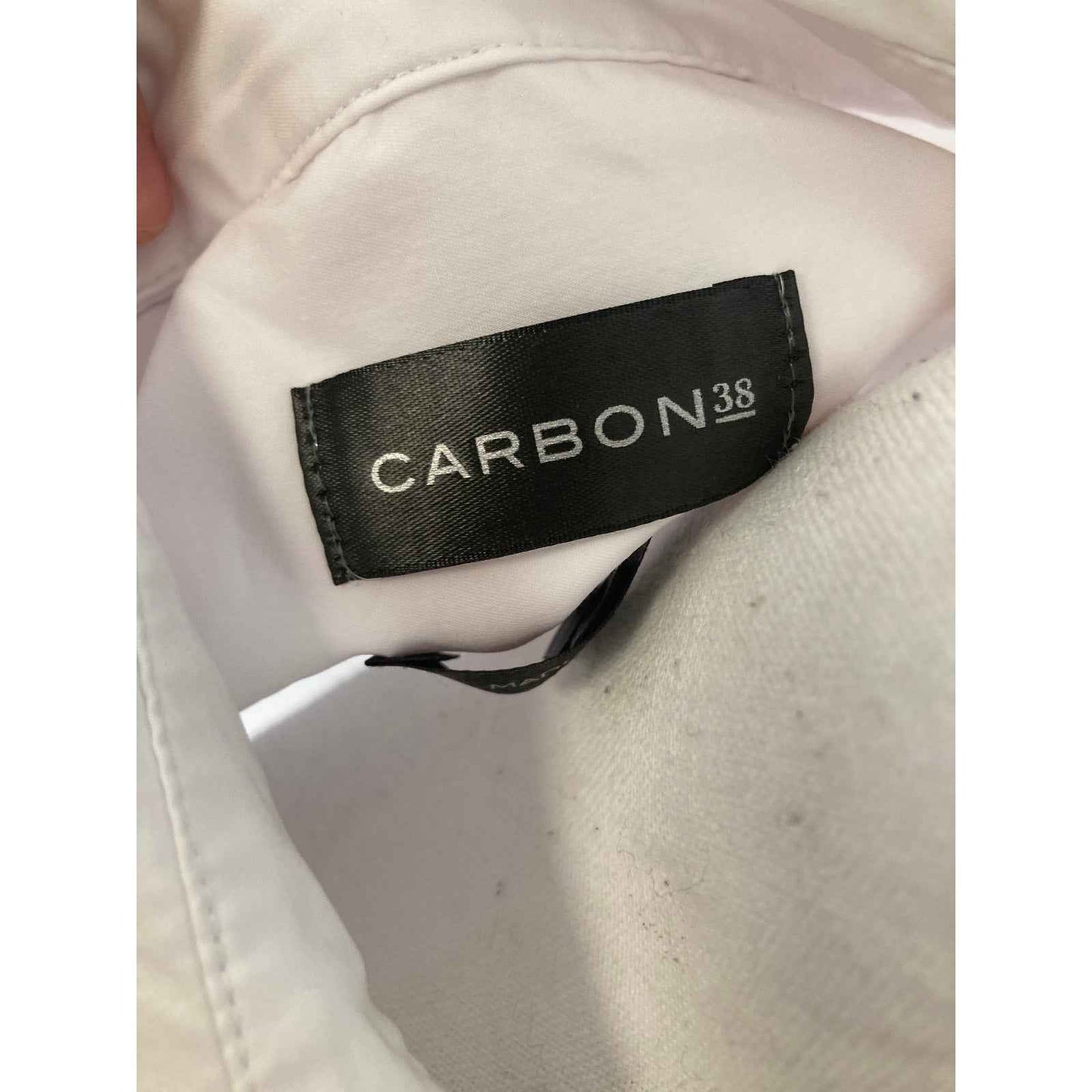 Carbone 38 Crisp White Long Sleeve Button Down Shirt Sz M