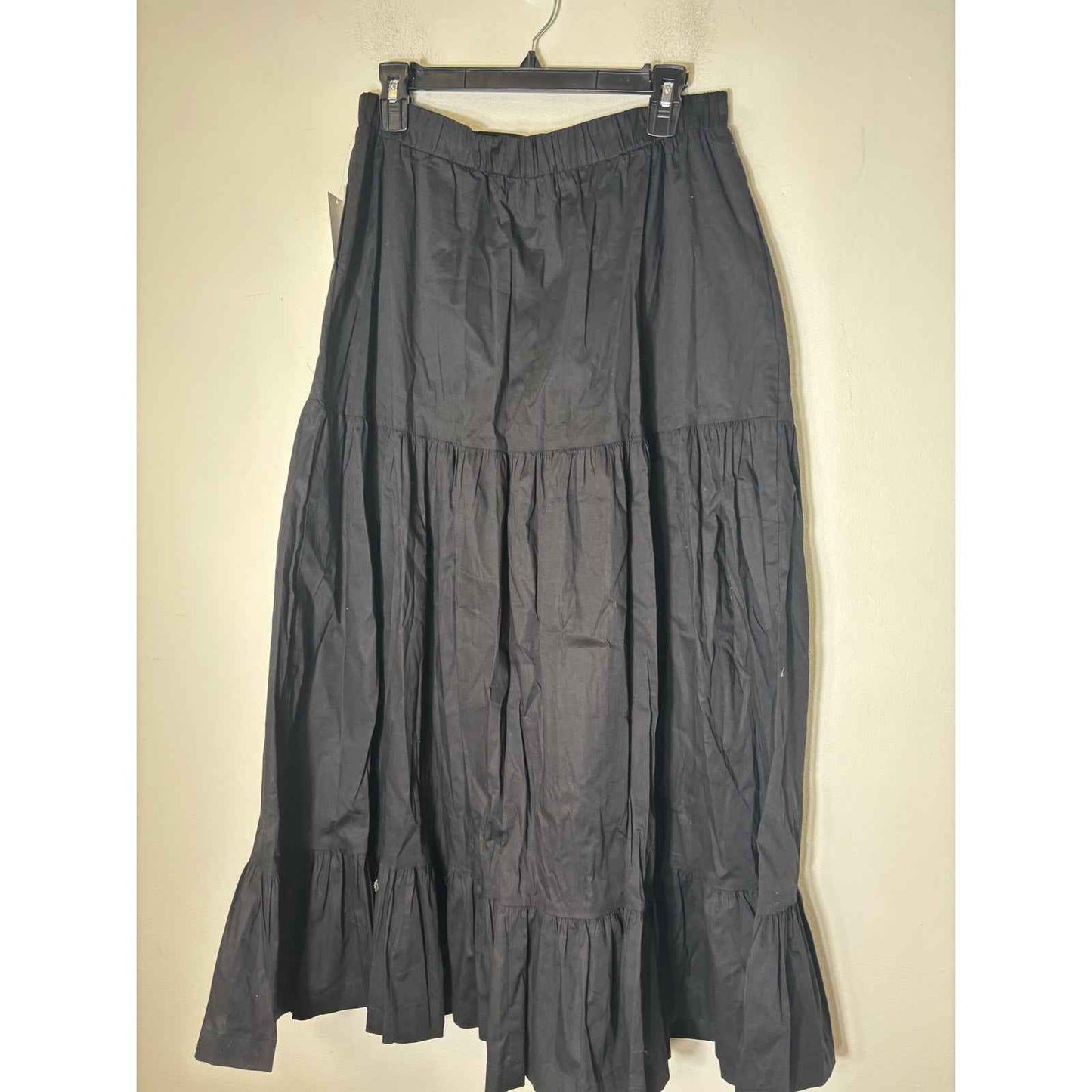 NWT Show Me Your Mumu Black Pull On Cotton Maxi Skirt Sz M