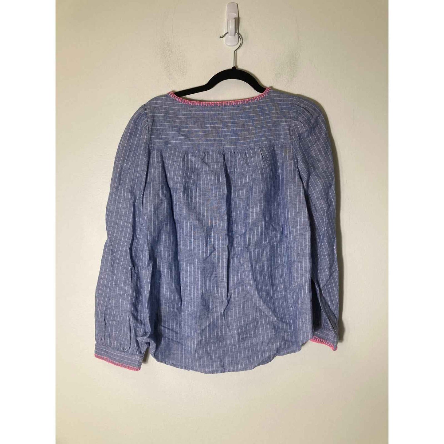 Gap Faded Blue Long Sleeve Linen Blend Tunic Sz S