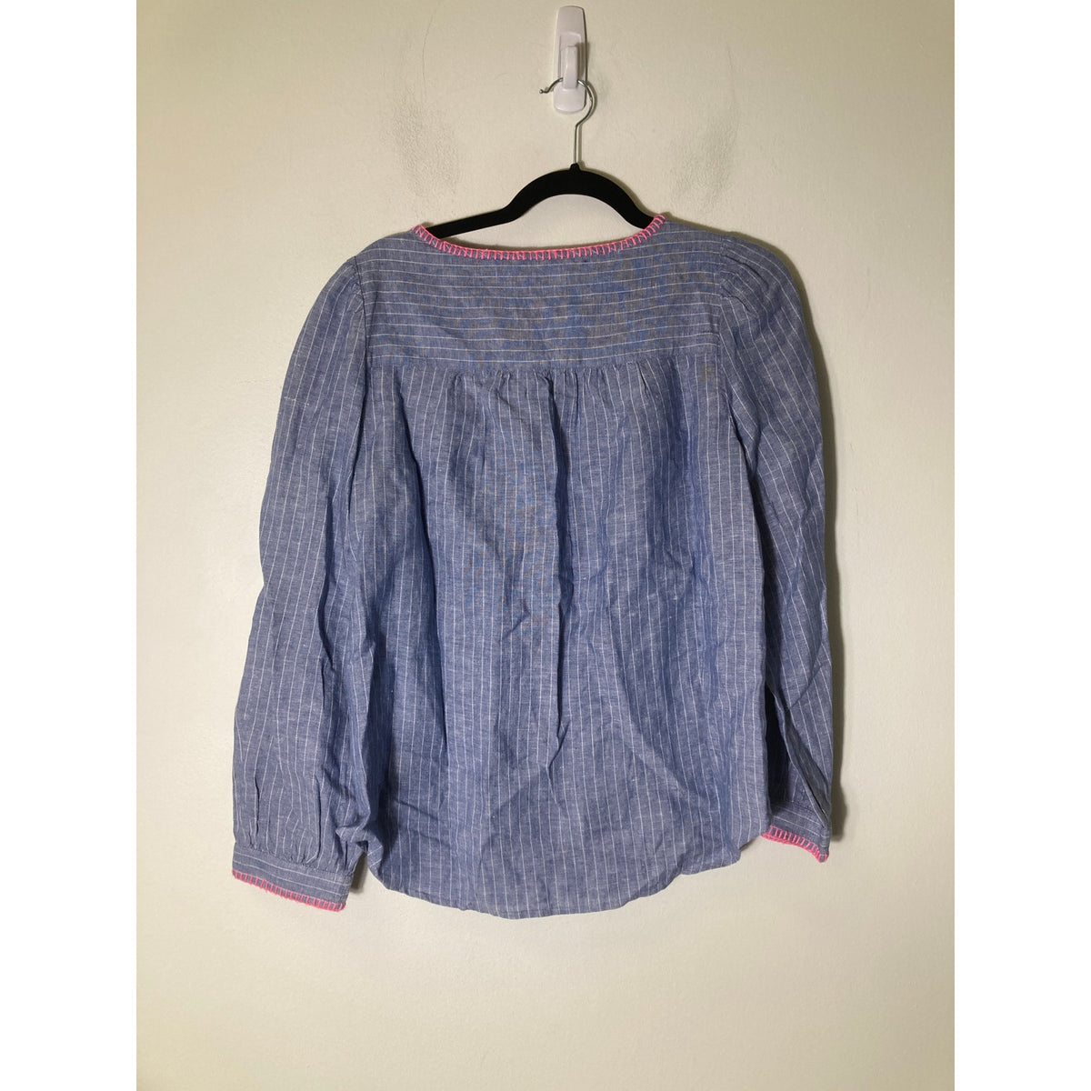 Gap Faded Blue Long Sleeve Linen Blend Tunic Sz S