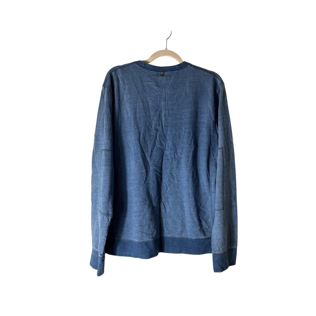 Mens Billy Reid Blue Textured Long Sleeve Tee Sz L