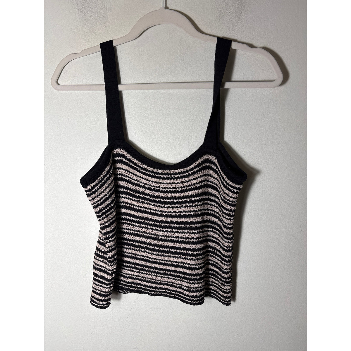 Lucy Paris Black and White Knit Crop Top Sz M