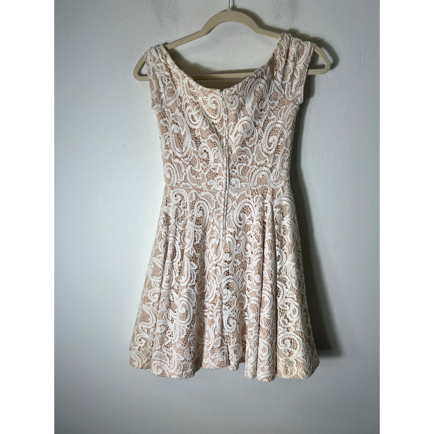 B Darlin White Lace Off The Shoulder Mini Dress Fits like a size 0/2